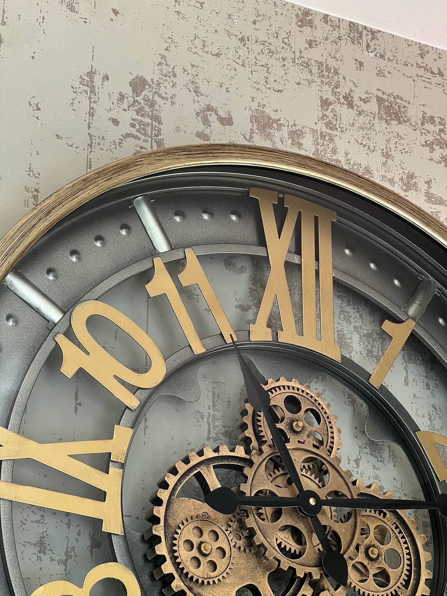 Clokron Metal Çarklı Duvar Saati 66 Cm