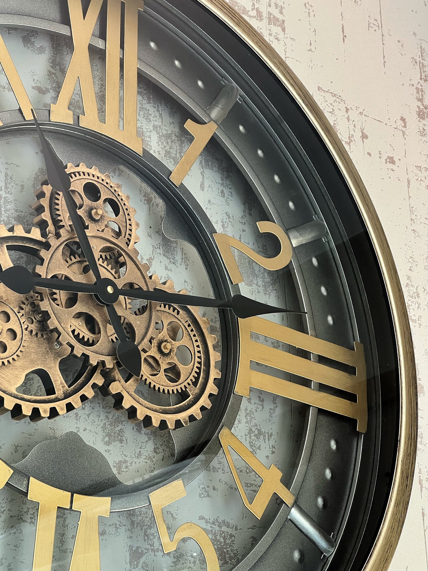 Clokron Metal Çarklı Duvar Saati 66 Cm