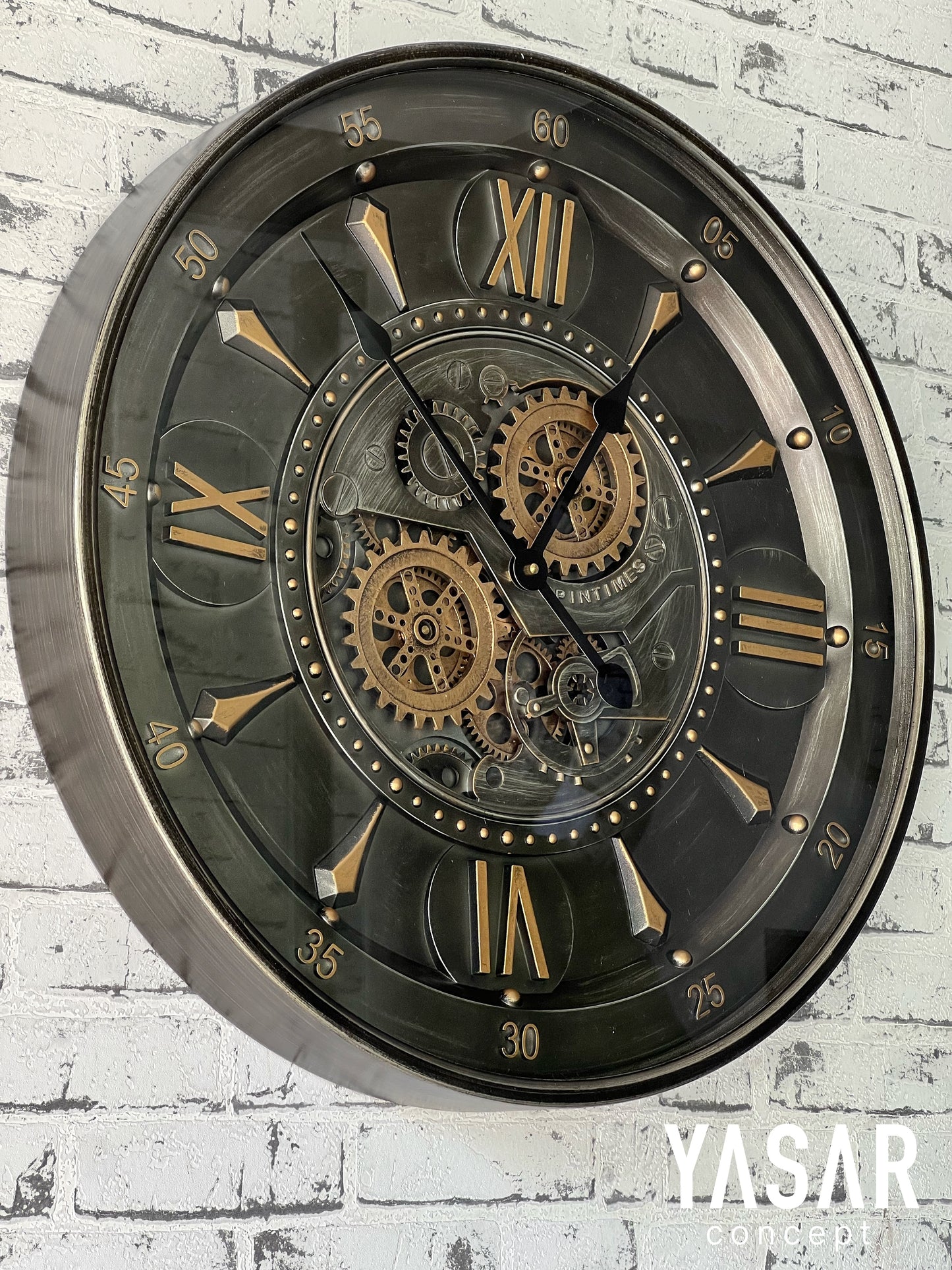 Cavallo Tempo Metal Çarklı Duvar Saati 60 Cm