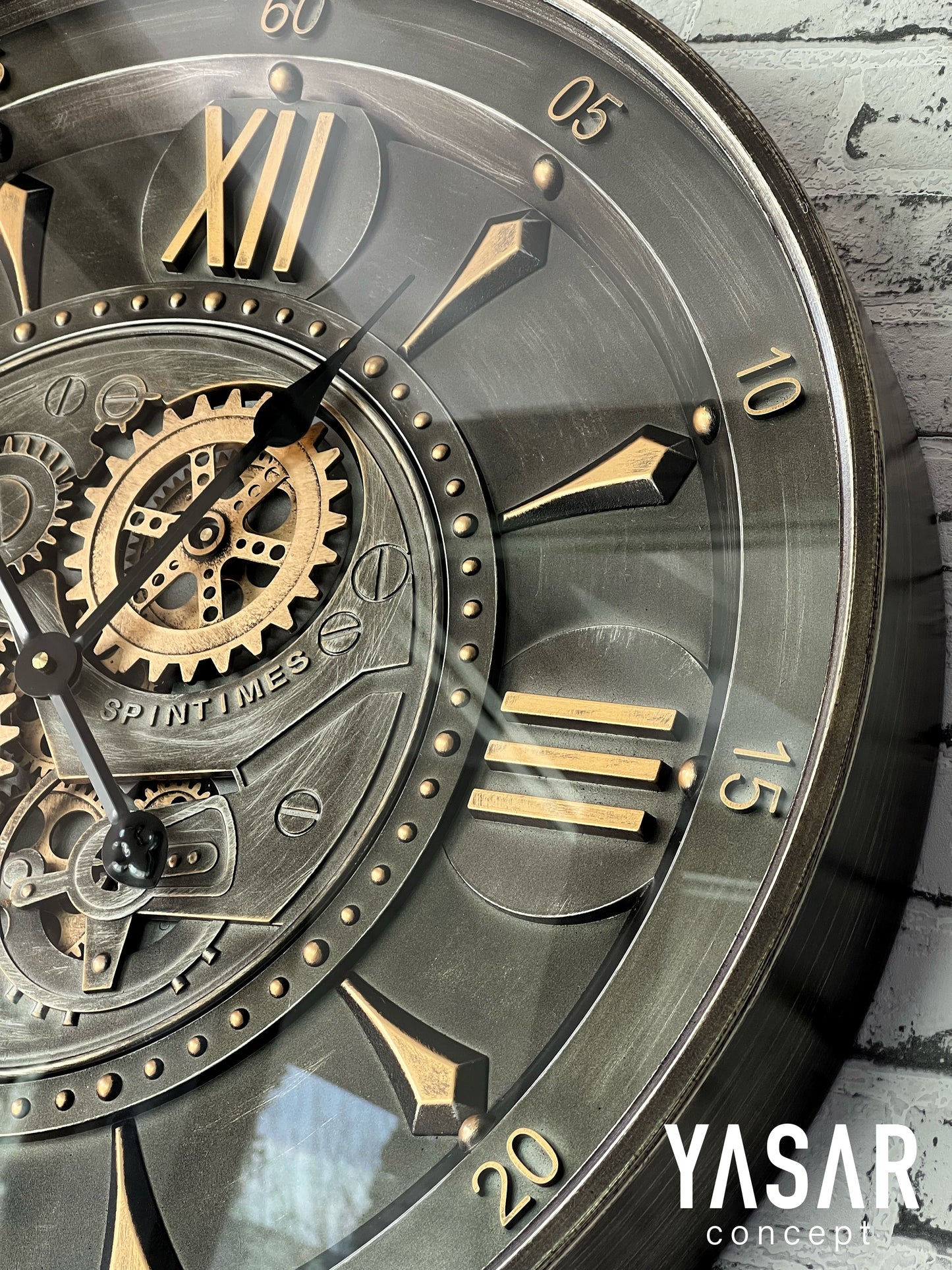 Cavallo Tempo Metal Çarklı Duvar Saati 60 Cm