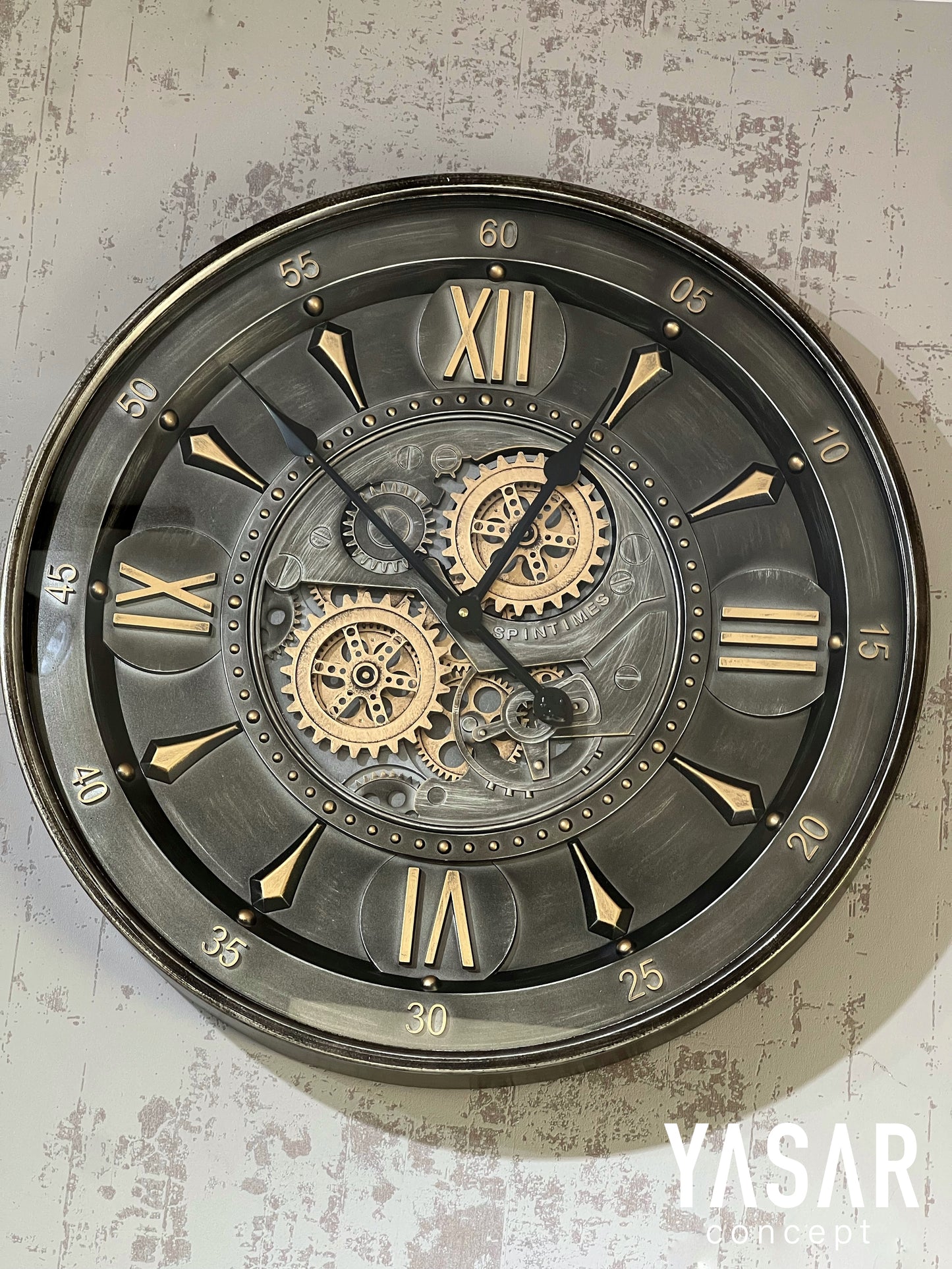 Cavallo Tempo Metal Çarklı Duvar Saati 60 Cm