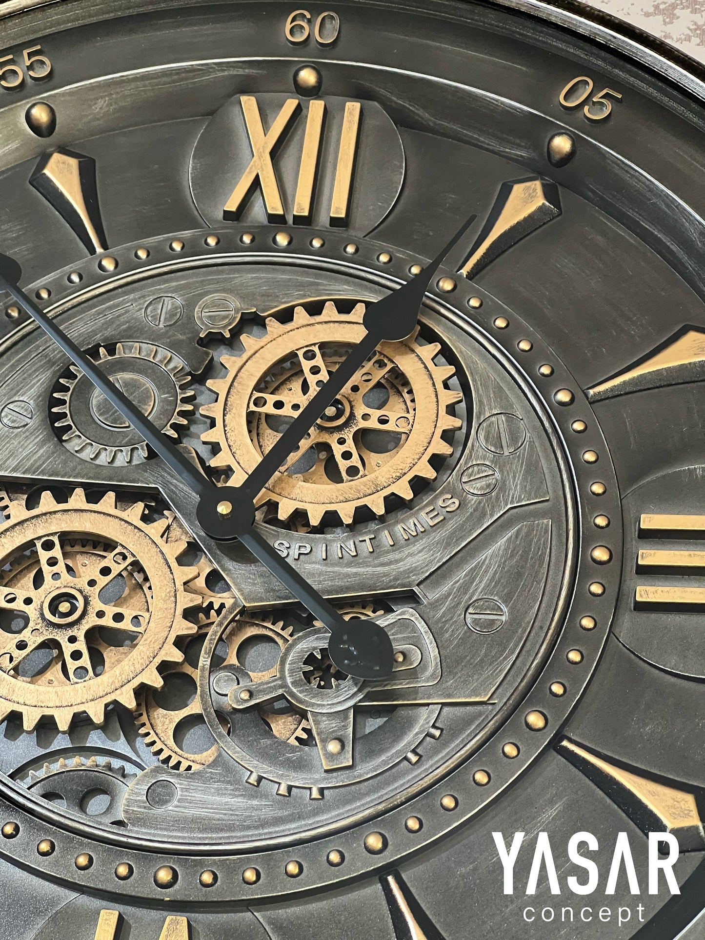 Cavallo Tempo Metal Çarklı Duvar Saati 60 Cm