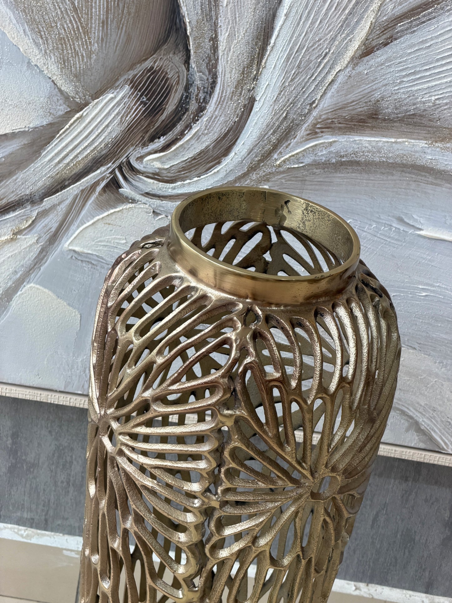 Florvane Metal Yer Vazosu 26x66 Cm