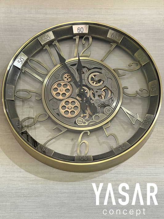 Viacronos Metal Çarklı Duvar Saati 55 Cm