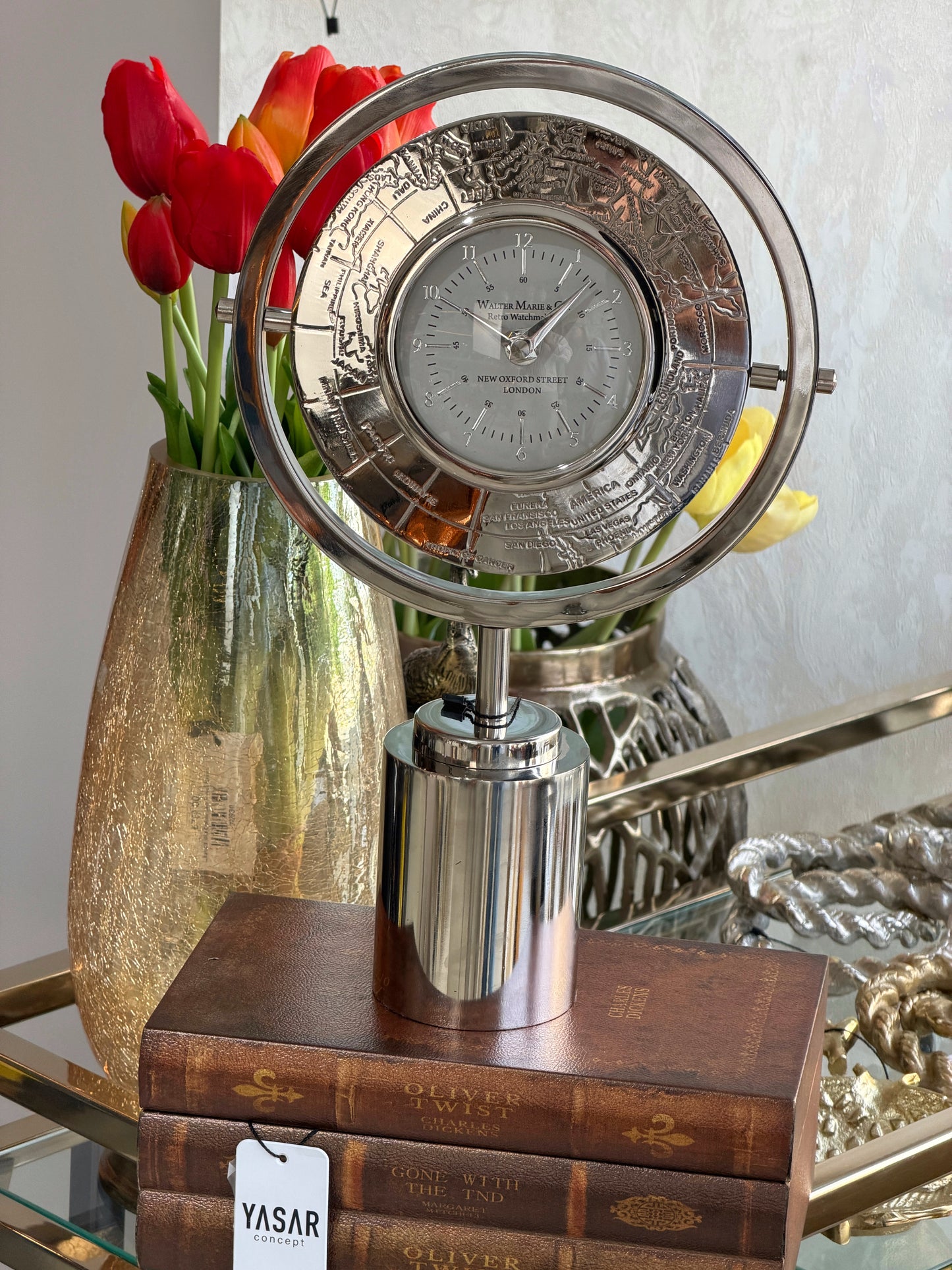 Worldline Metal Masa Saati Gümüş