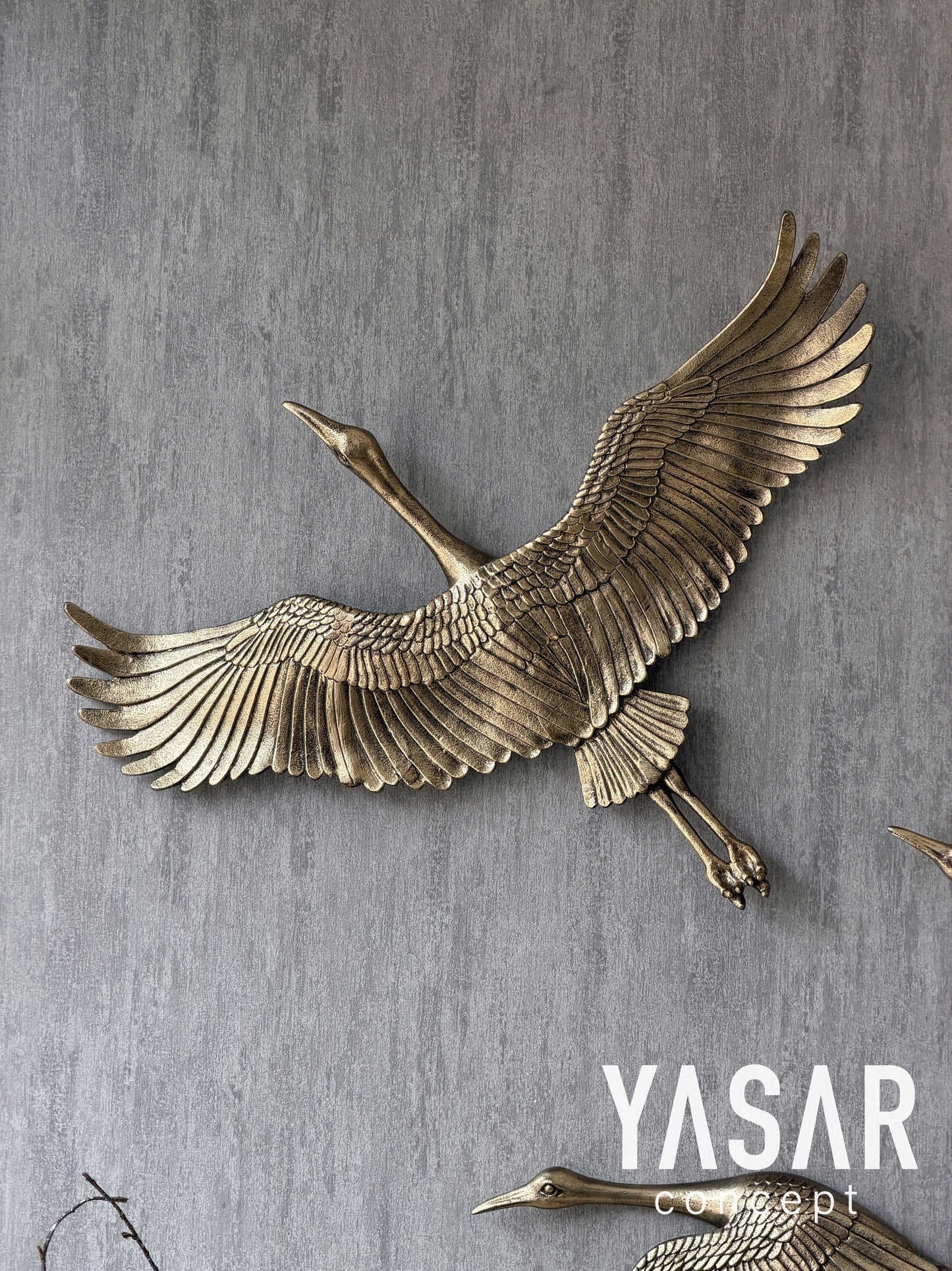Turna Kuşu Metal Duvar Aksesuarı Set İkili