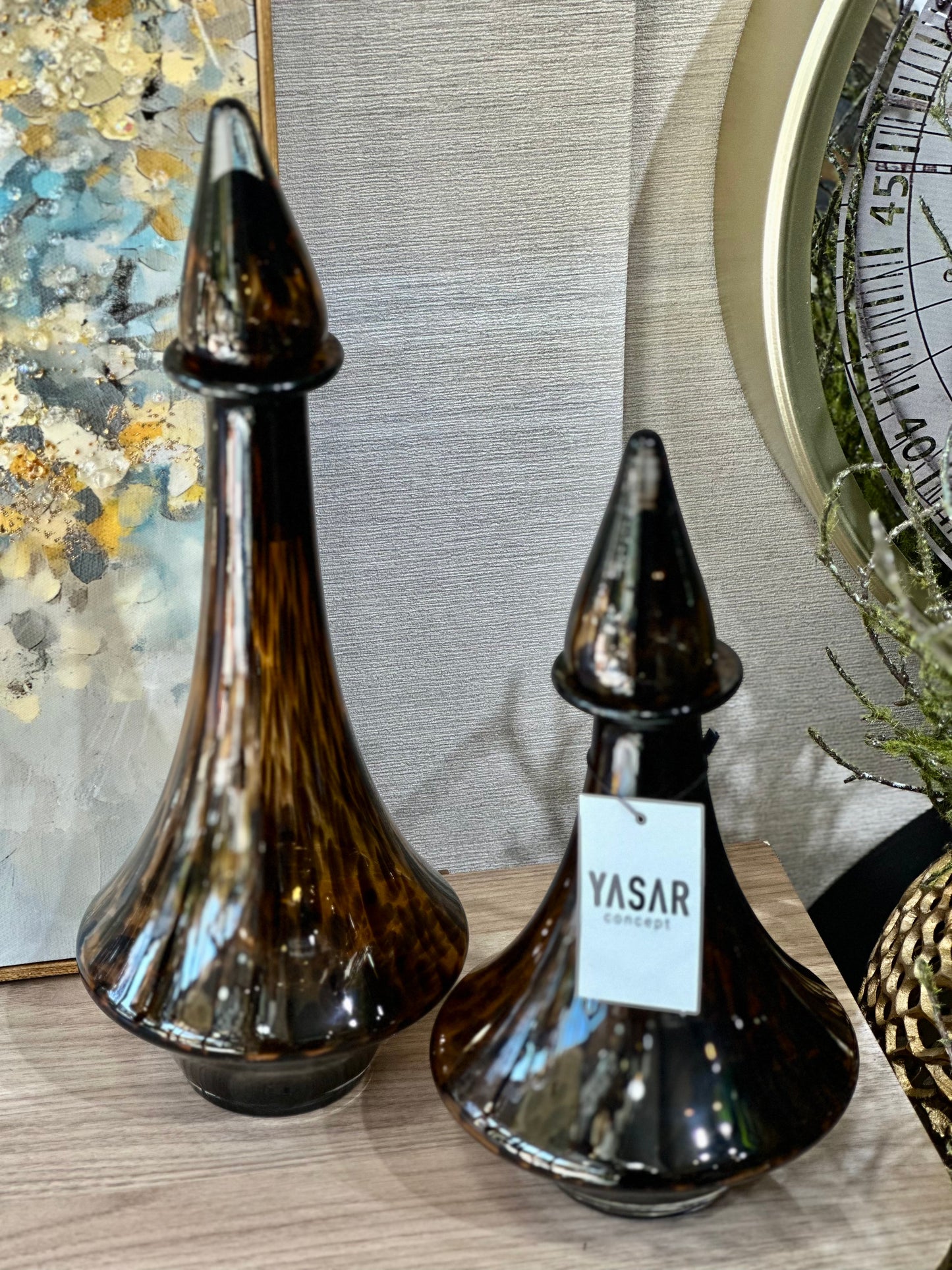 2'Li Ledolance Cam Dekoratif Kapaklı Şişe