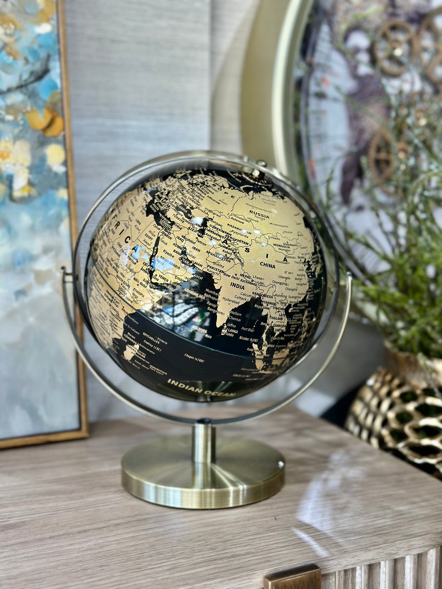 Orvella Metal Dünya Küre 24x28 Cm