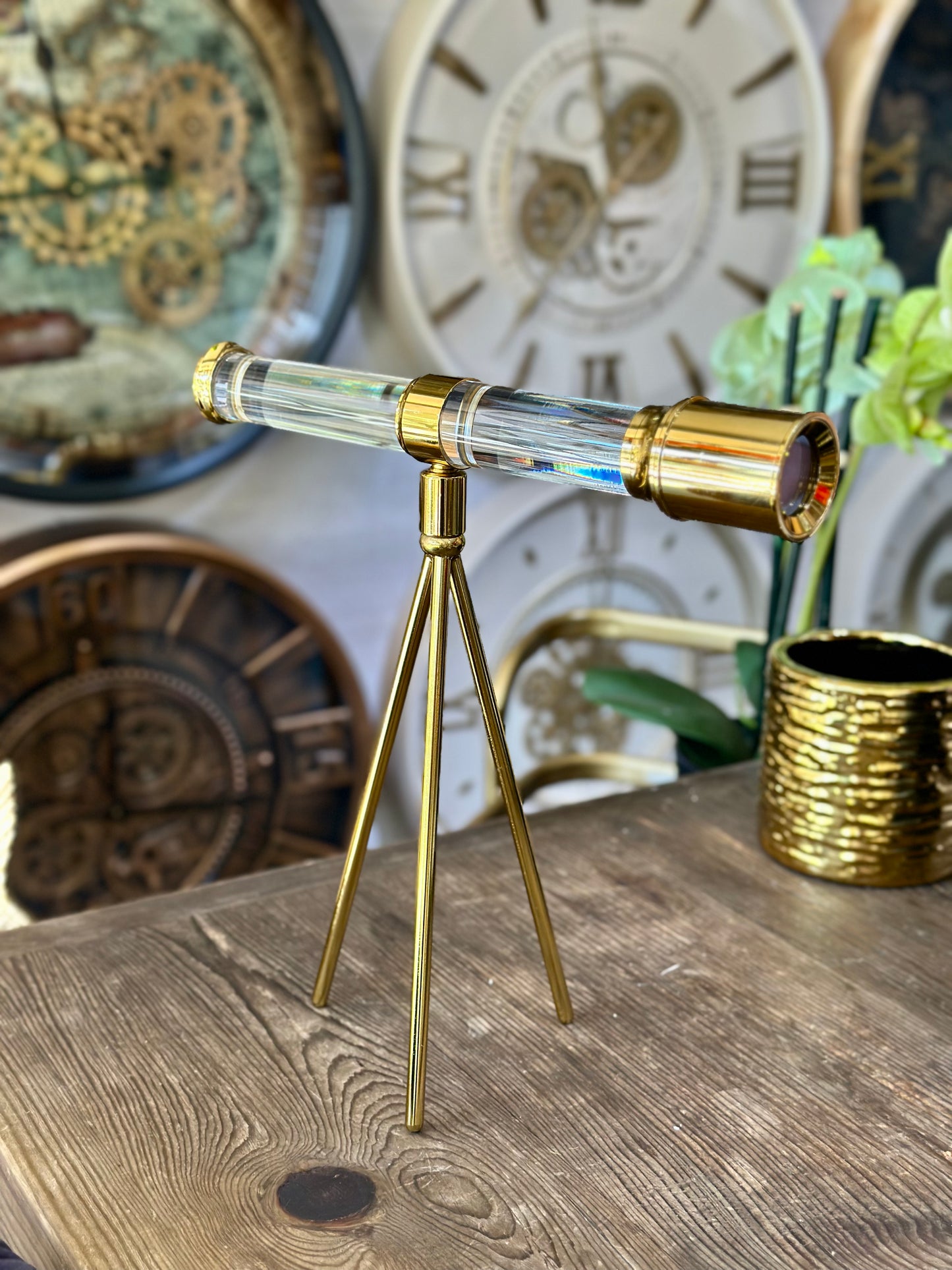 Cristaliscope Metal Kristal Dekoratif Dürbün Obje