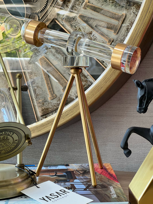 Vitrascope Metal Kristal Dekoratif Dürbün Obje