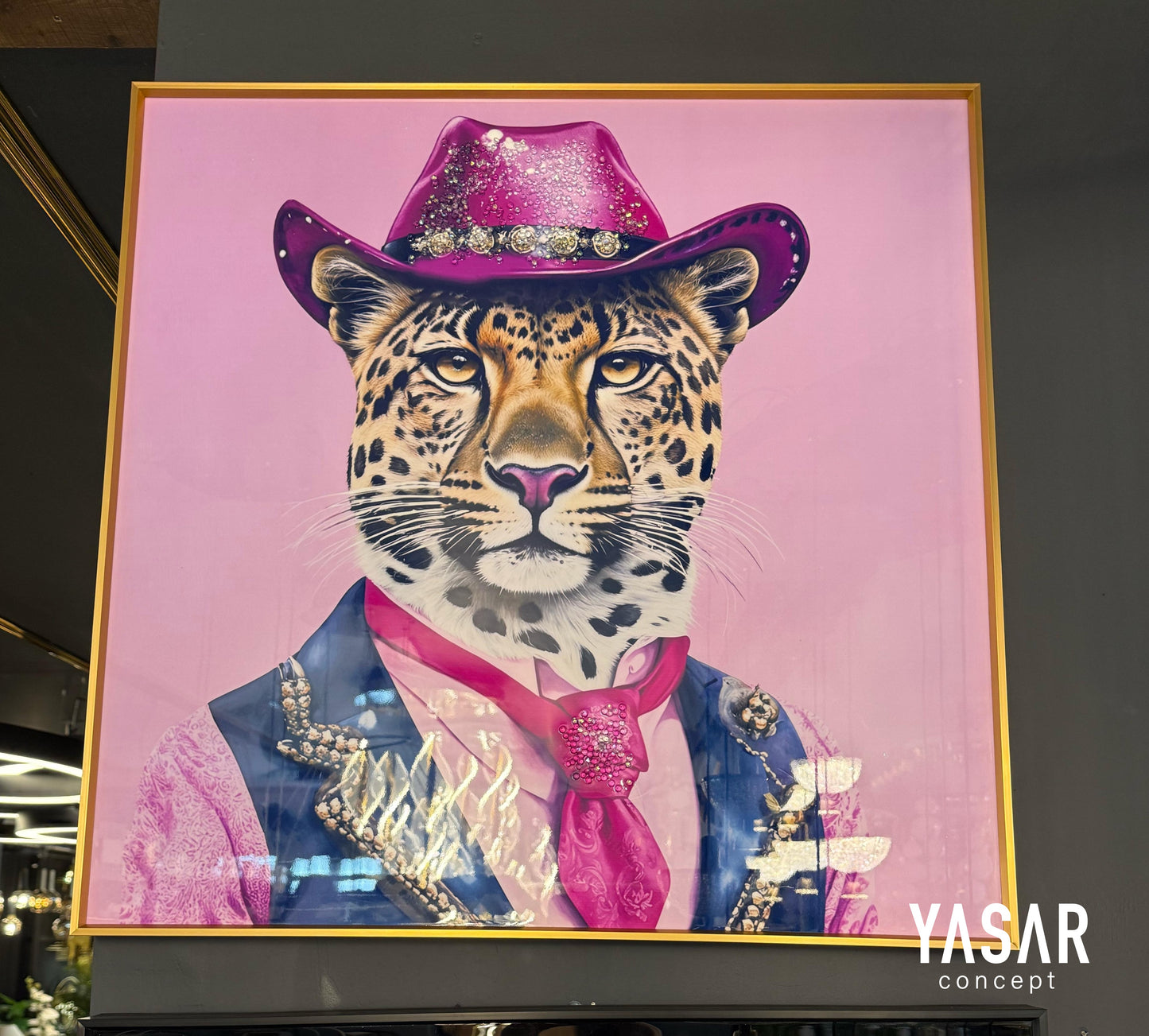 Pinkraww Leopar Reçine Tablo