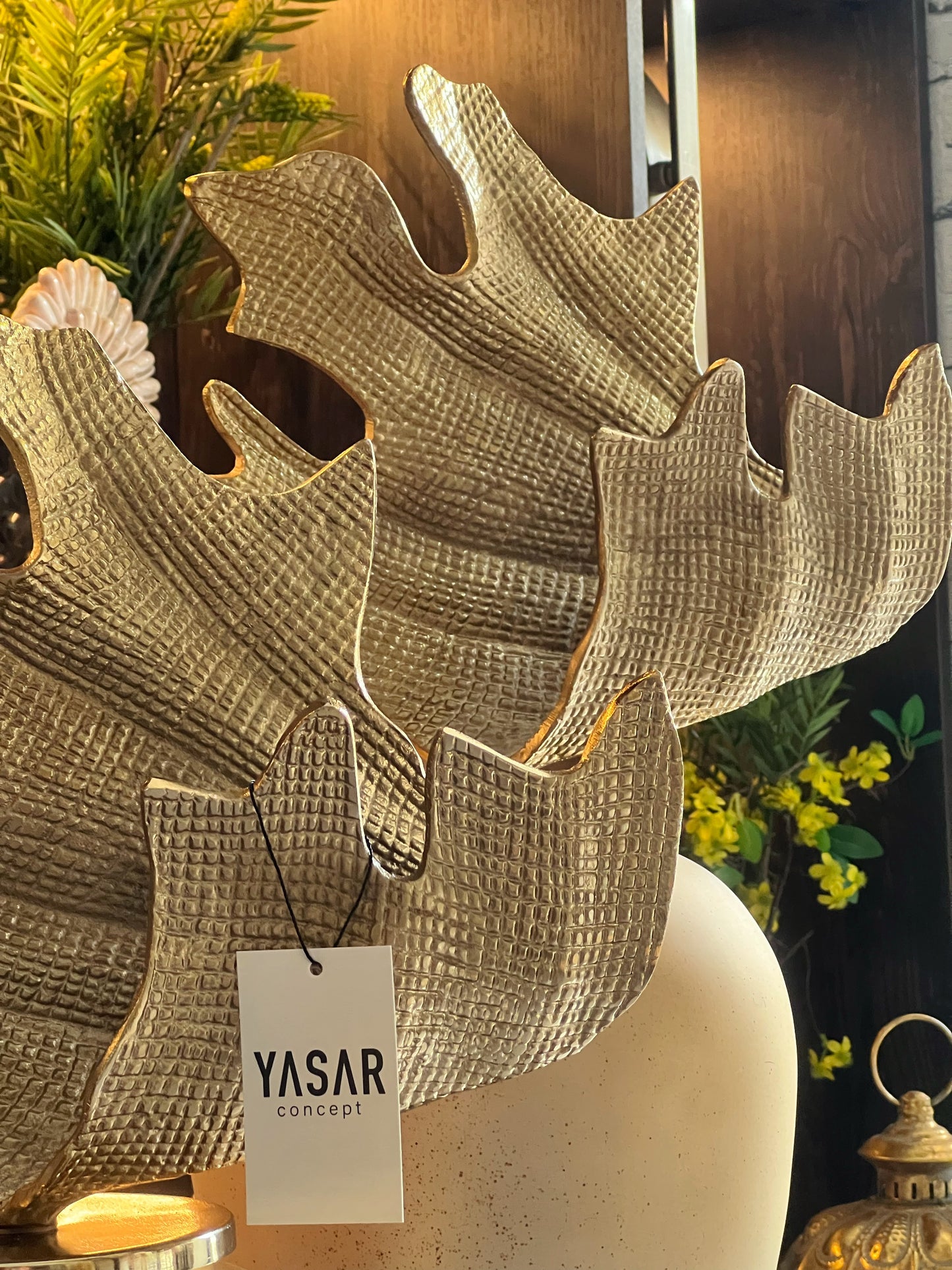 Gigantheia Kahve Krem Dekoratif Kapaklı Mega Cam Vazo