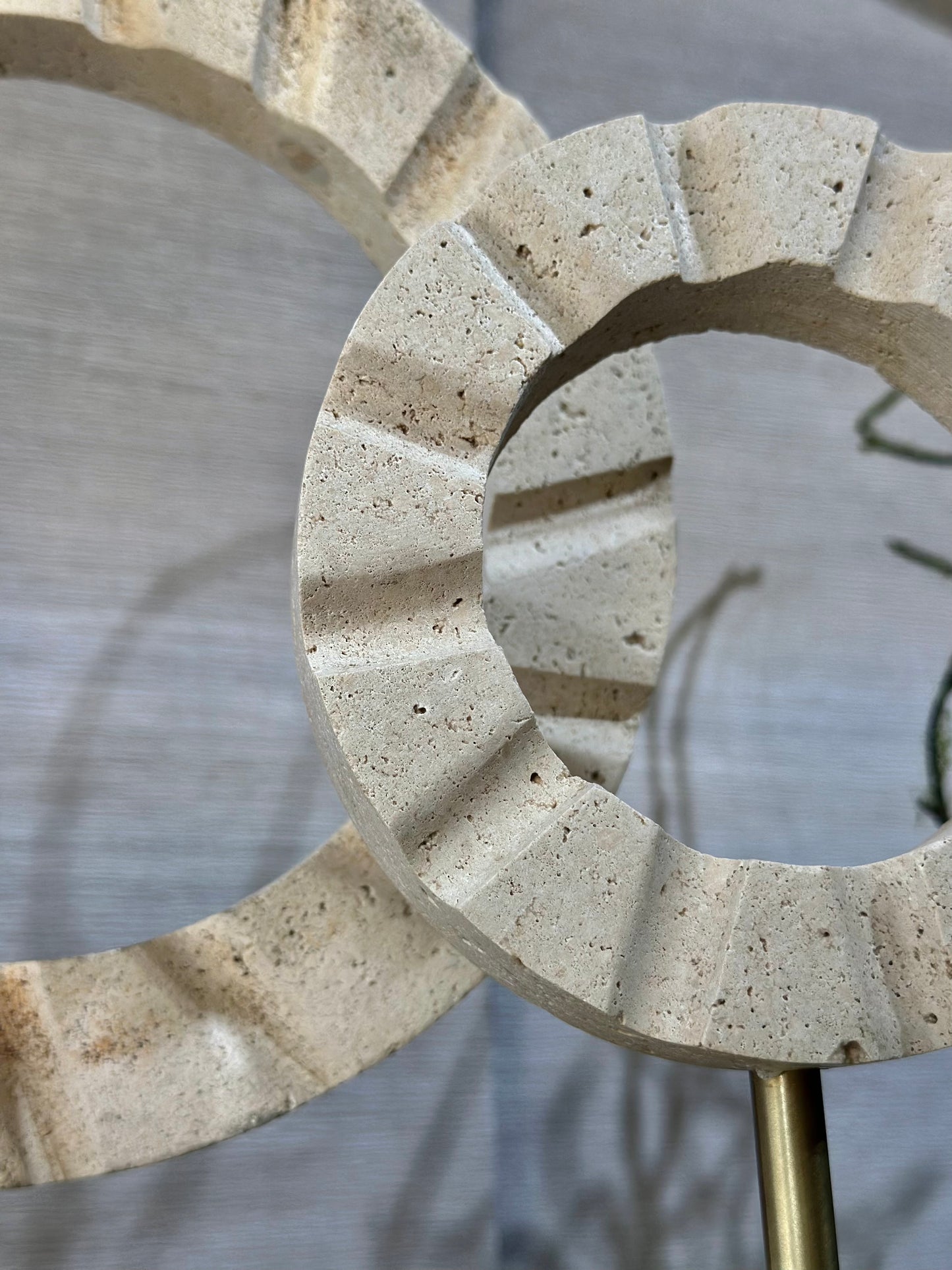 Lunorbis Dekoratif Disk Obje Set Traverten Mermer