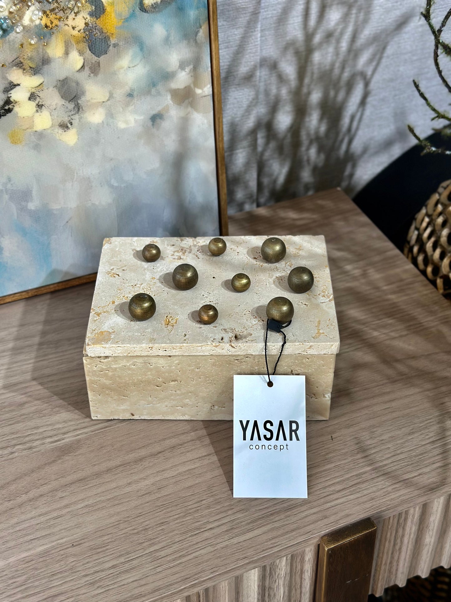 Balloria Traverten Mermer Kutu