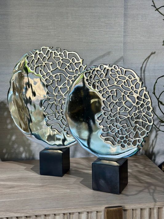 Discus Metal Delikli Obje Set Gümüş