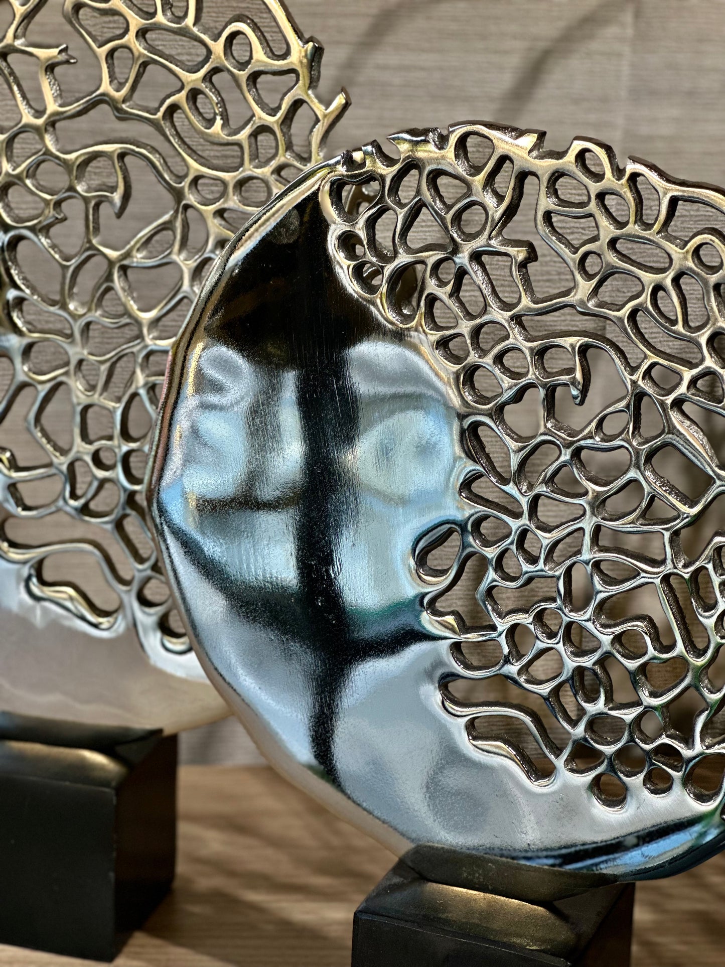 Discus Metal Delikli Obje Set Gümüş