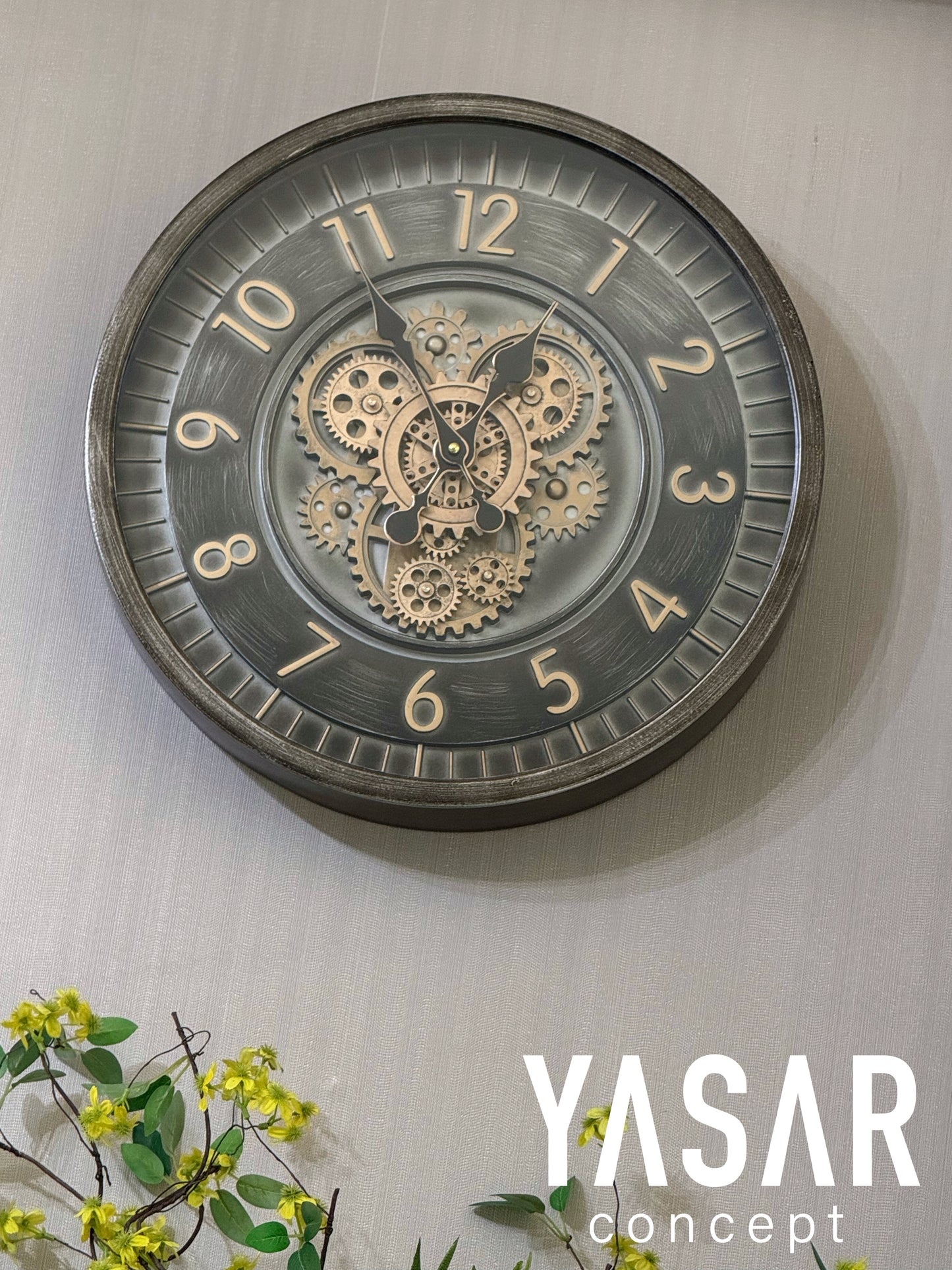 Coglume Metal Çarklı Duvar Saati 46 Cm