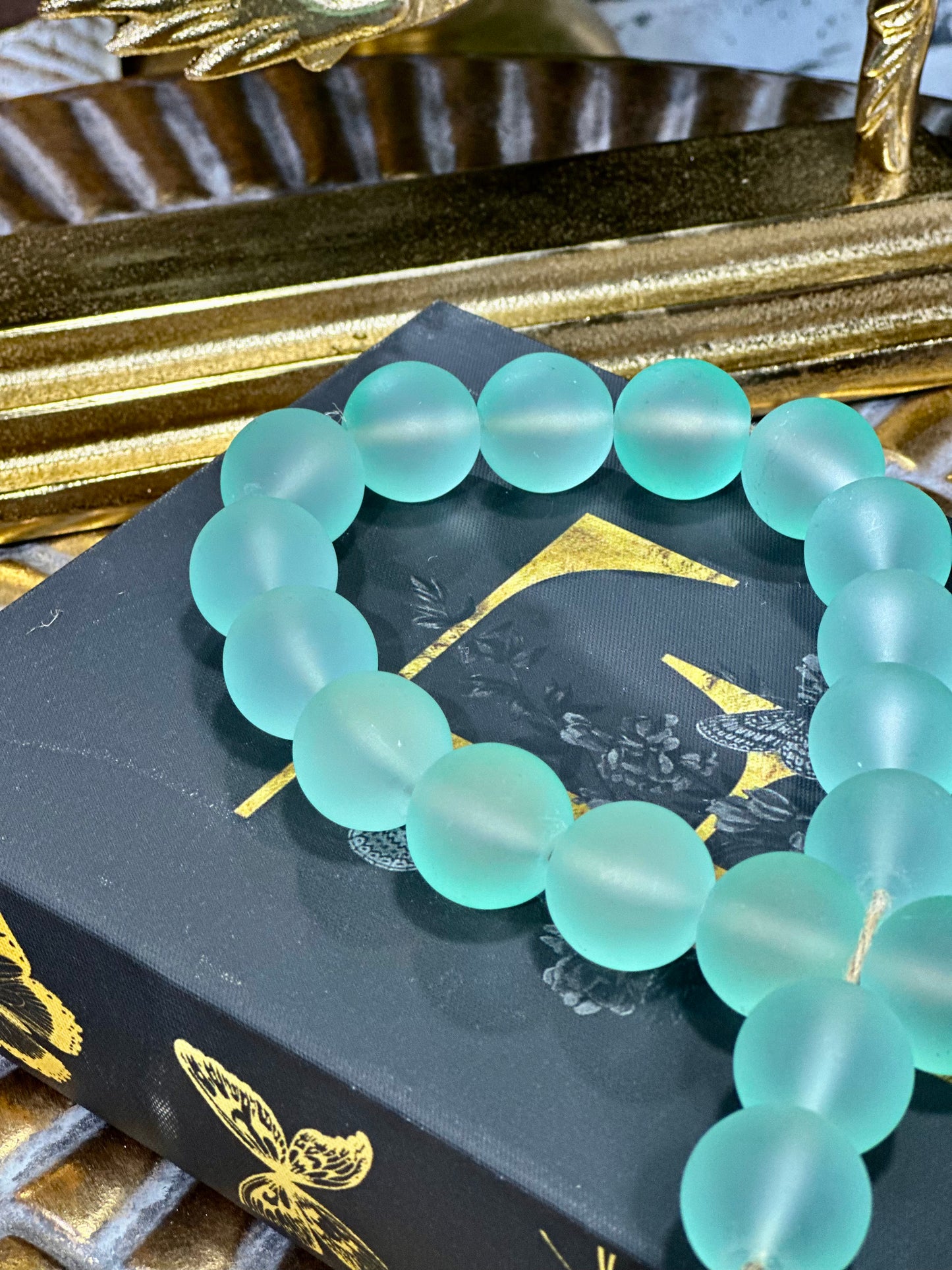 Aquanova Turkuaz Cam Boncuklu Dekoratif Obje