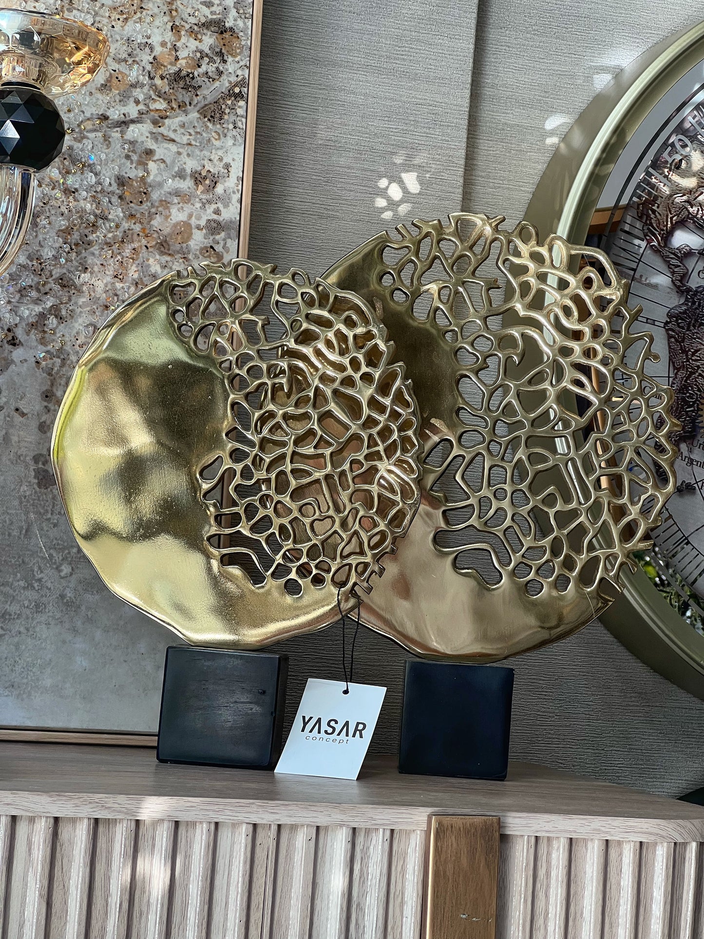 Discus Metal Delikli Obje Set Gold