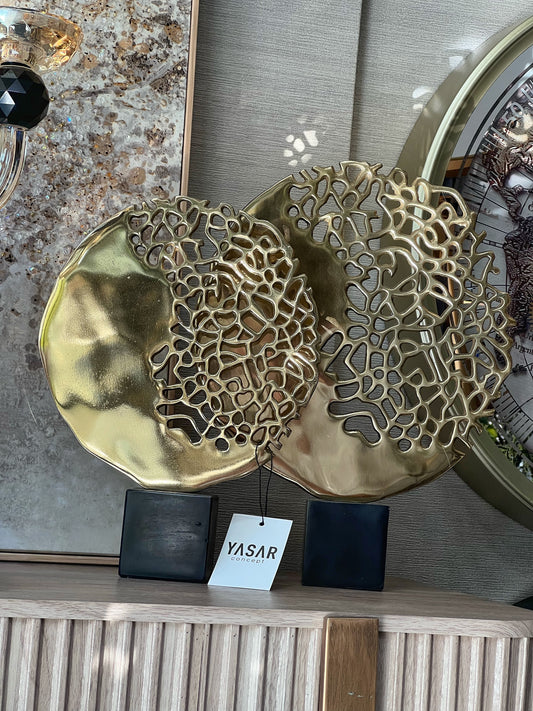 Discus Metal Delikli Obje Set Gold