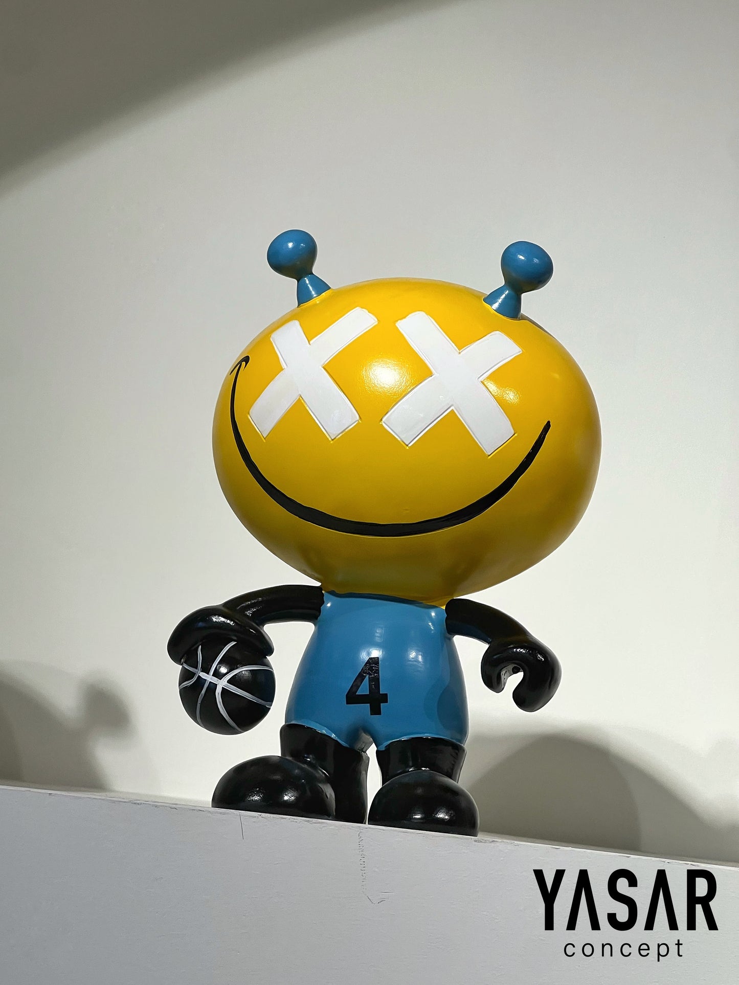 Smiley Face Dekoratif Heykel Sarı