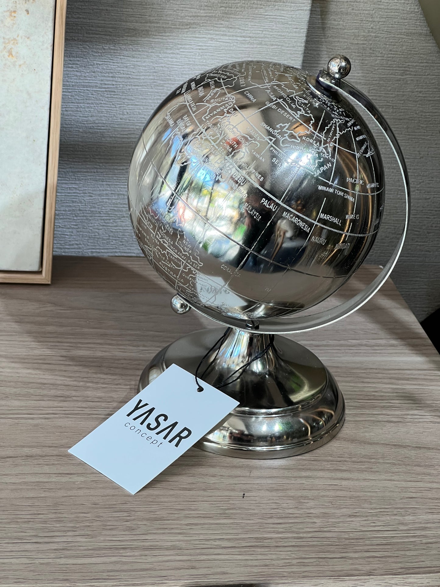 Ferroterra Dünya Küre 12x23 Cm Gümüş