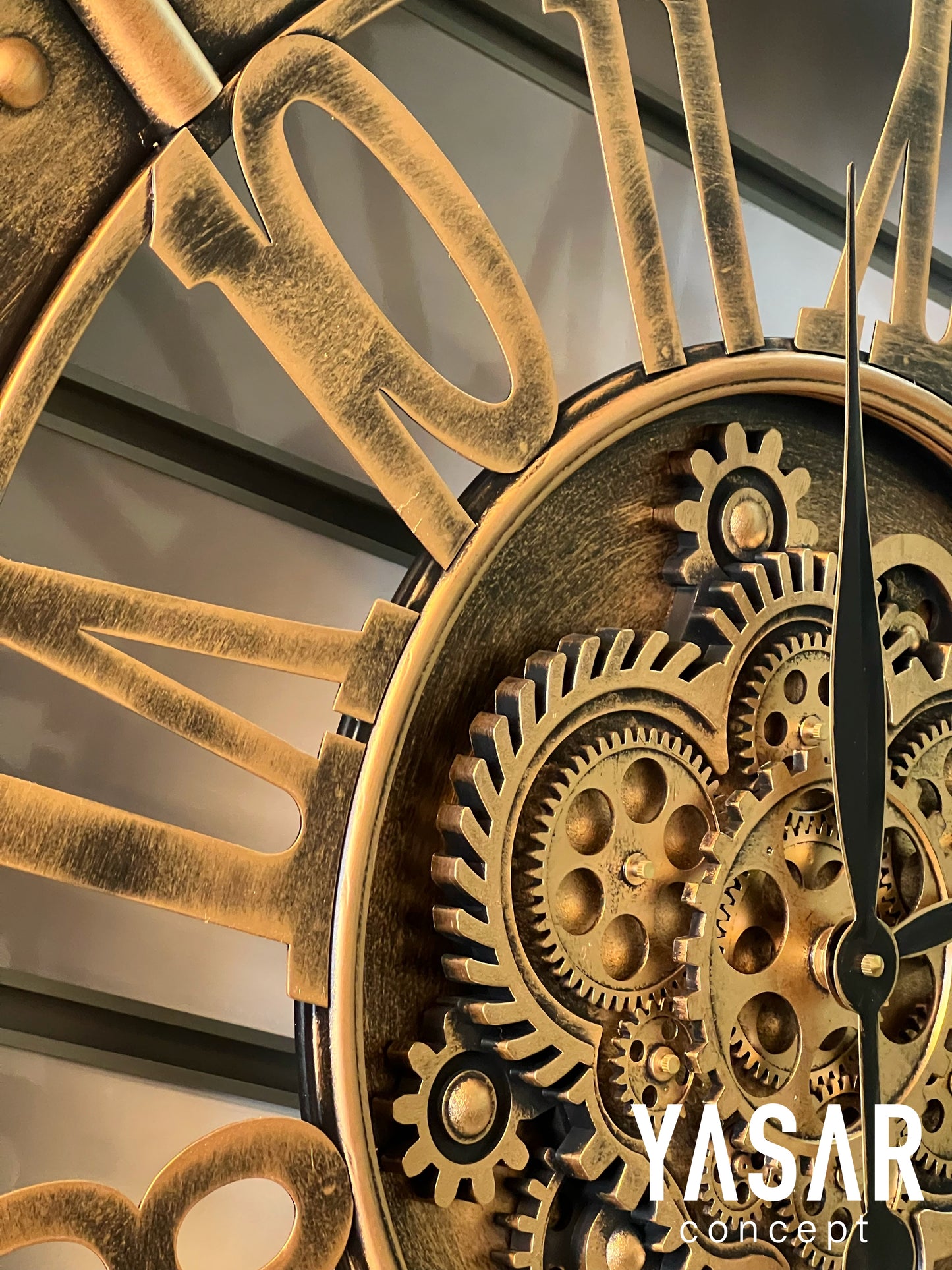 Tempoir Metal Çarklı Duvar Saati 80 Cm