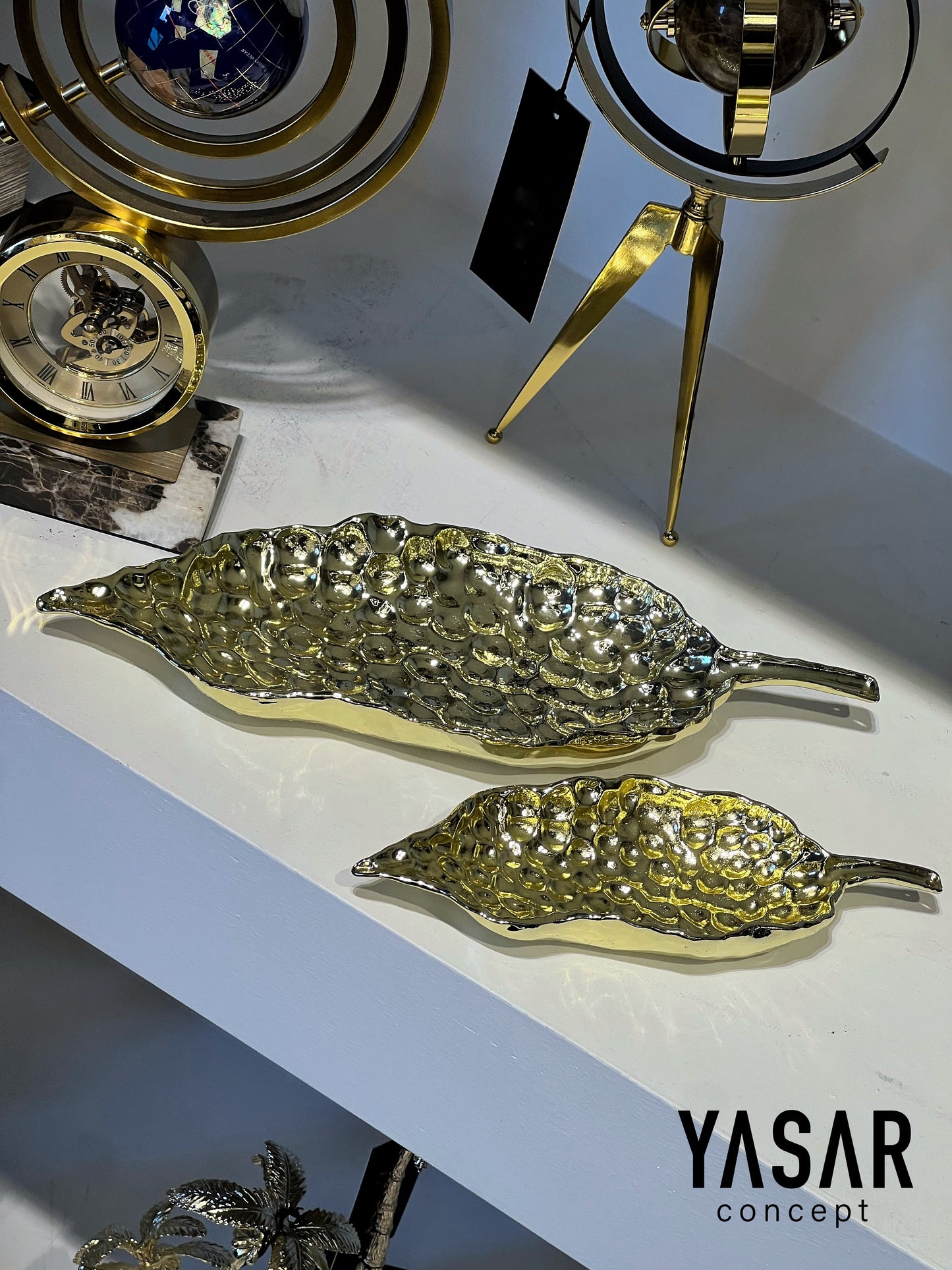 Leaforan Metal Yaprak Tabak Dekor