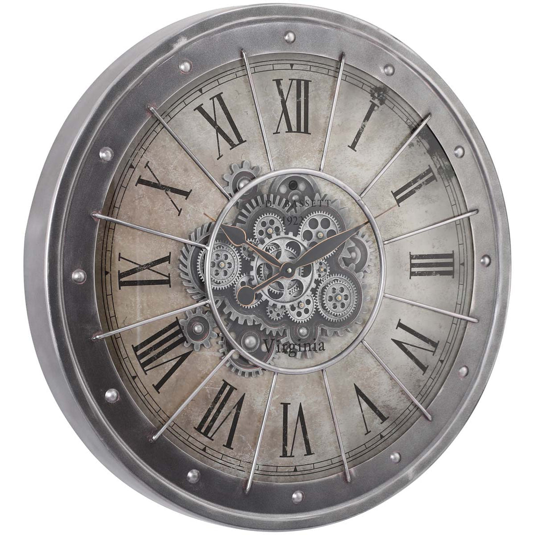Virginia Metal Çarklı Duvar Saati 80 Cm