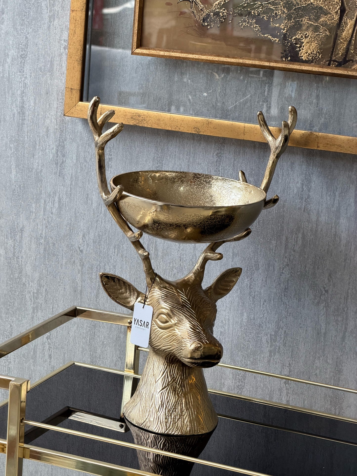 Deerlight Geyik Detaylı Kase Gold