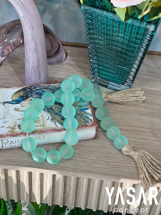 Aquanova Turkuaz Cam Boncuklu Dekoratif Obje