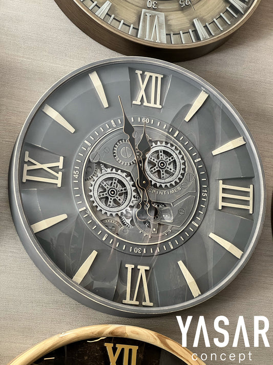 Timetic Metal Çarklı Duvar Saati 60 Cm