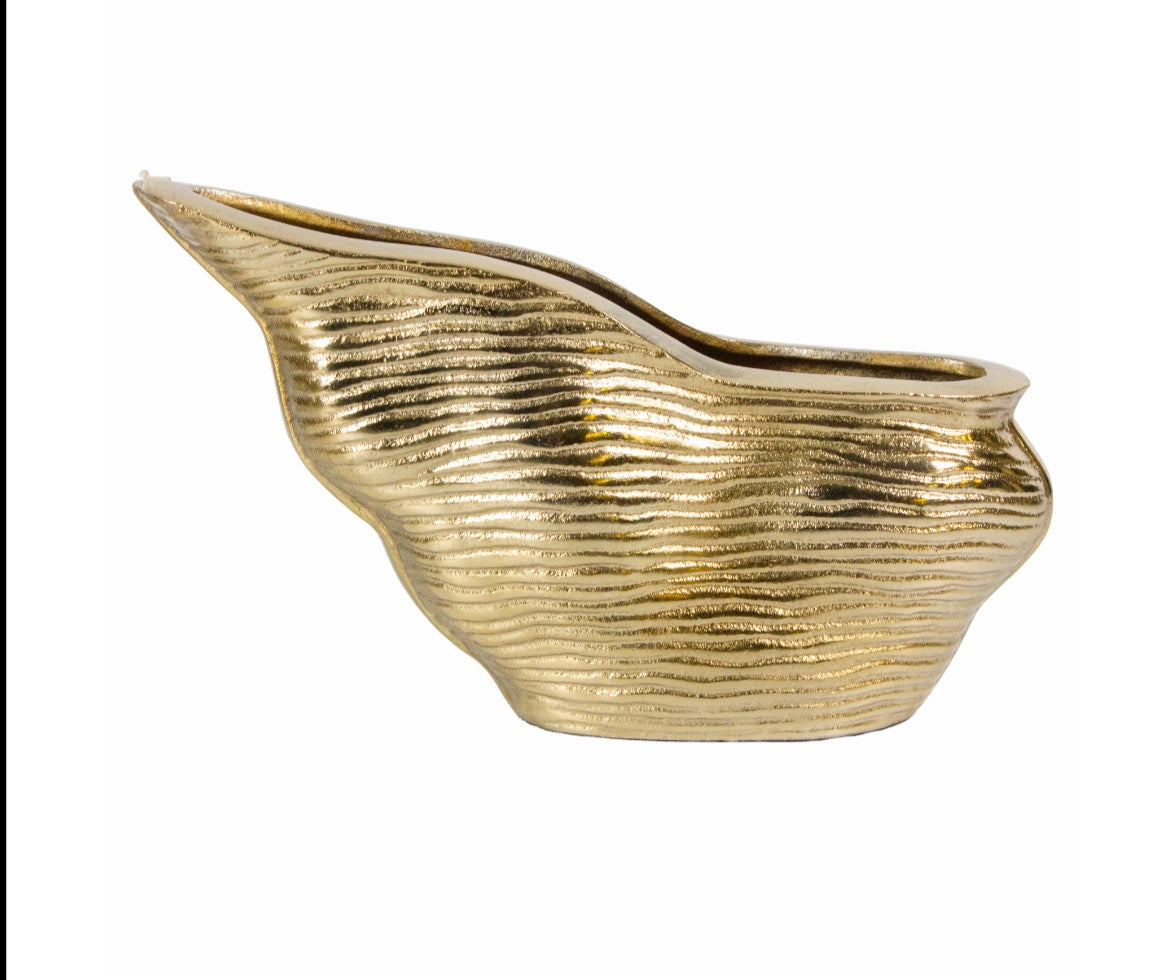 Curved Metal Vazo 37x18 Cm