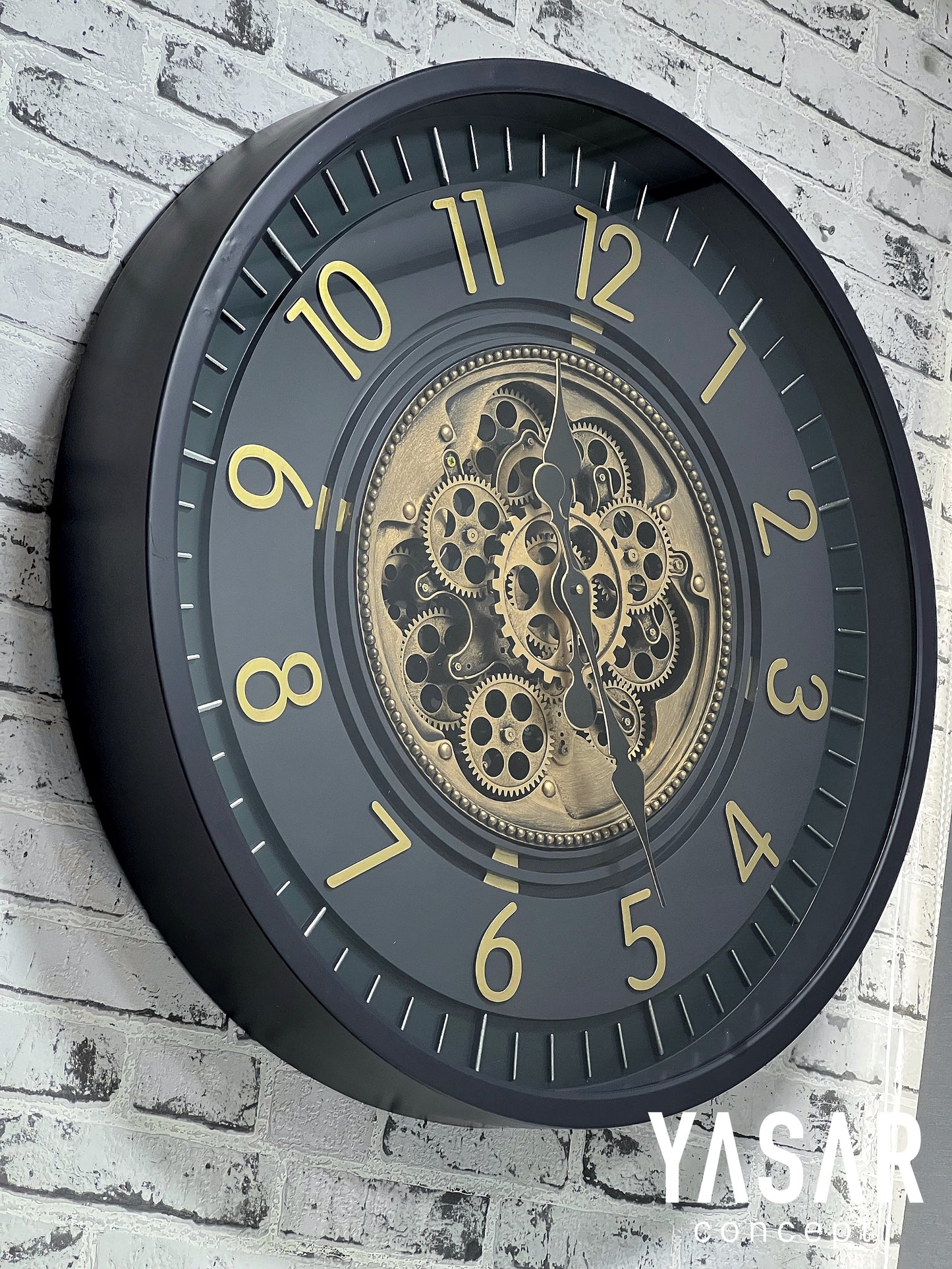 Ticcarno Metal Çarklı Duvar Saati 66 Cm