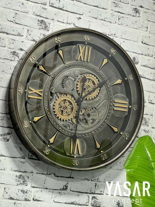 Cavallo Tempo Metal Çarklı Duvar Saati 60 Cm