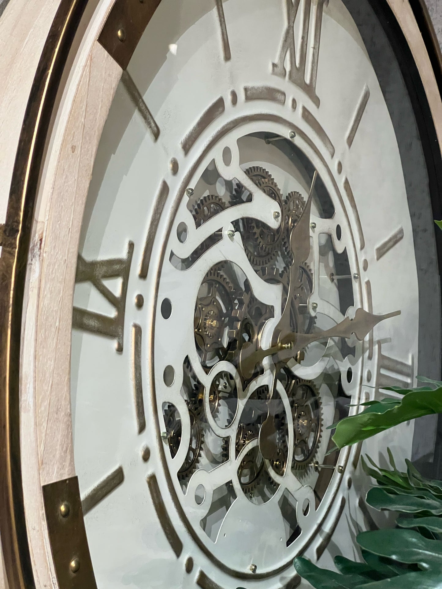 Chronos Ahşap Metal Çarklı Duvar Saati 74x88 Cm