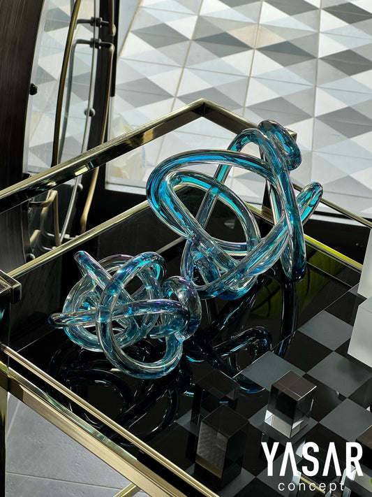 2'Li Mega Cam Düğüm Halat Dekor Mavi