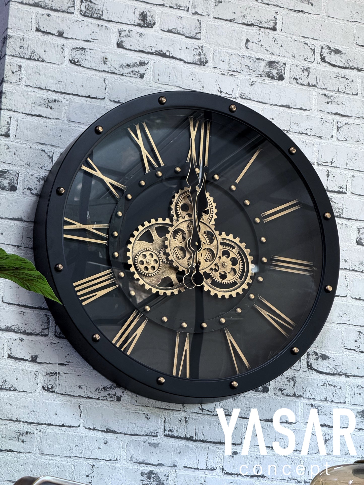 Blackora Metal Çarklı Duvar Saati 60 Cm