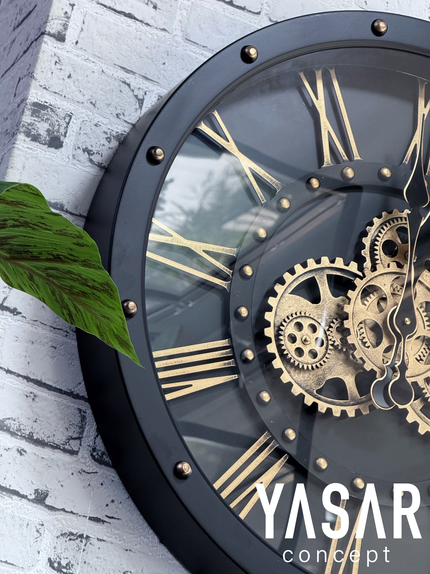 Blackora Metal Çarklı Duvar Saati 60 Cm