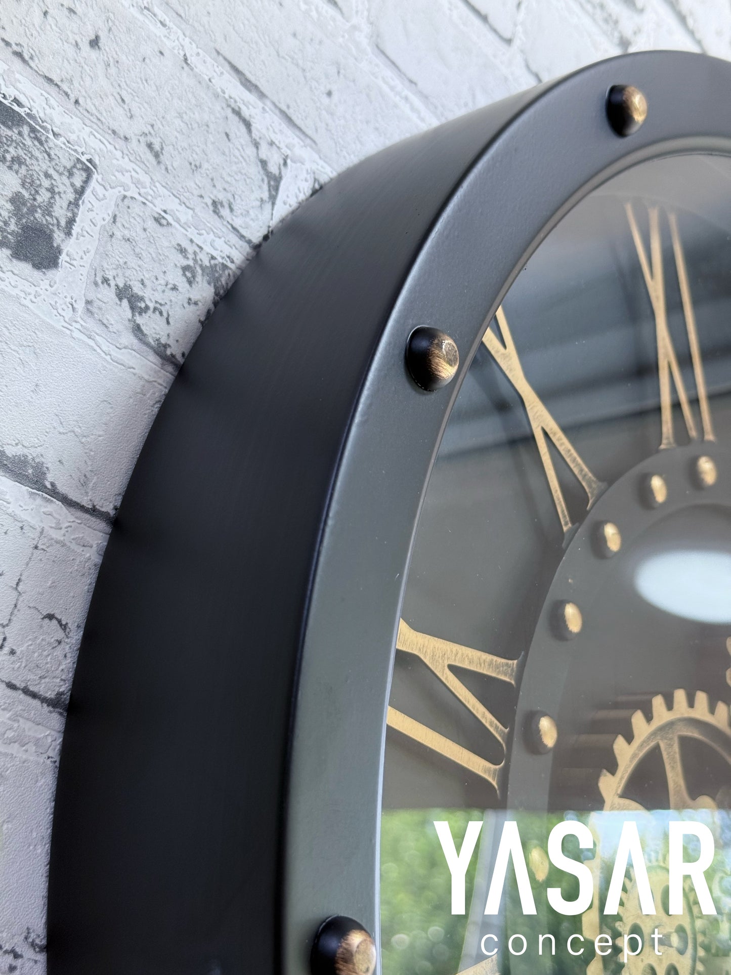 Blackora Metal Çarklı Duvar Saati 60 Cm