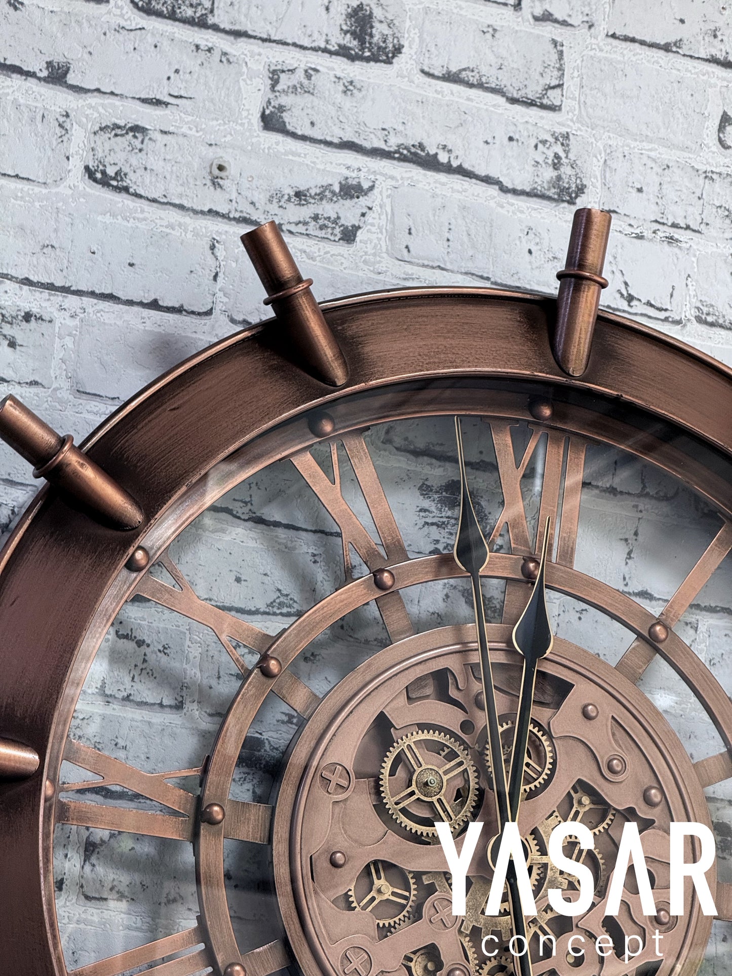 Nauticron Metal Çarklı Duvar Saati 70 Cm