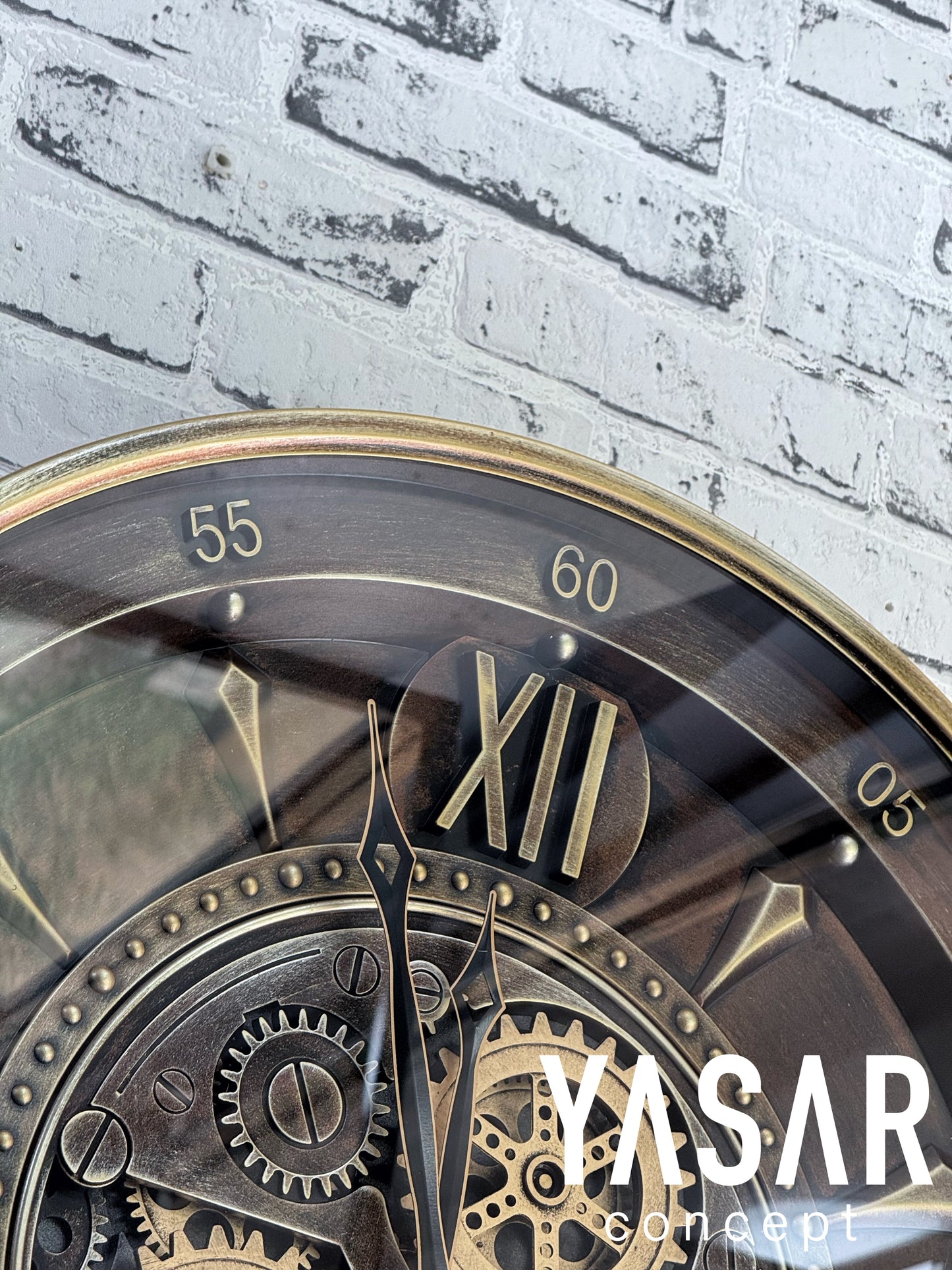 Horizon Metal Çarklı Duvar Saati 60 Cm