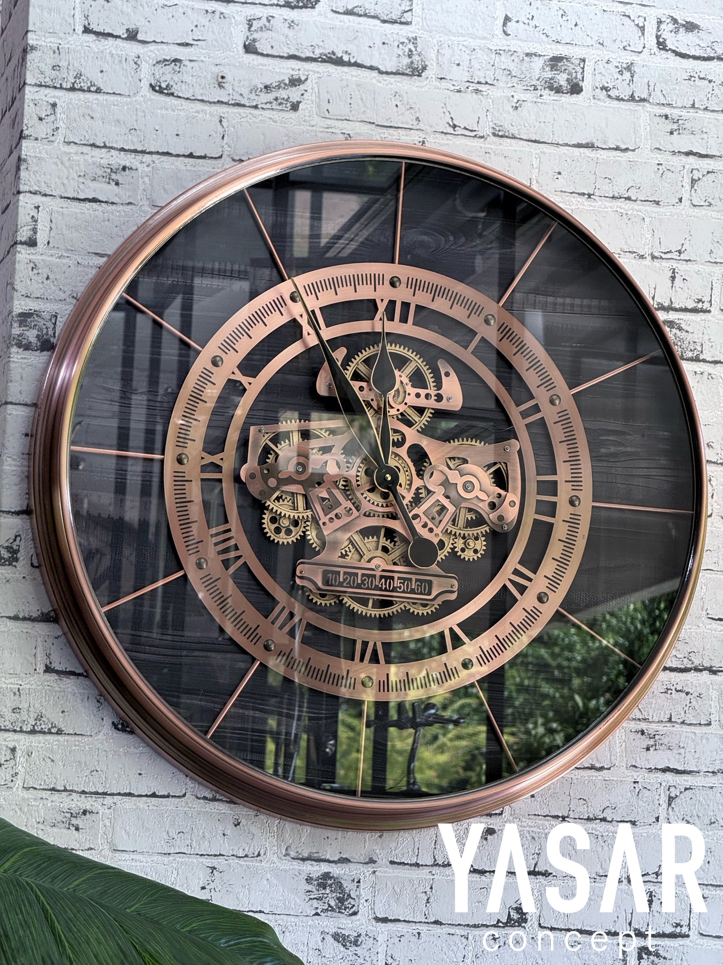 Velrosa Metal Çarklı Duvar Saati 70 Cm