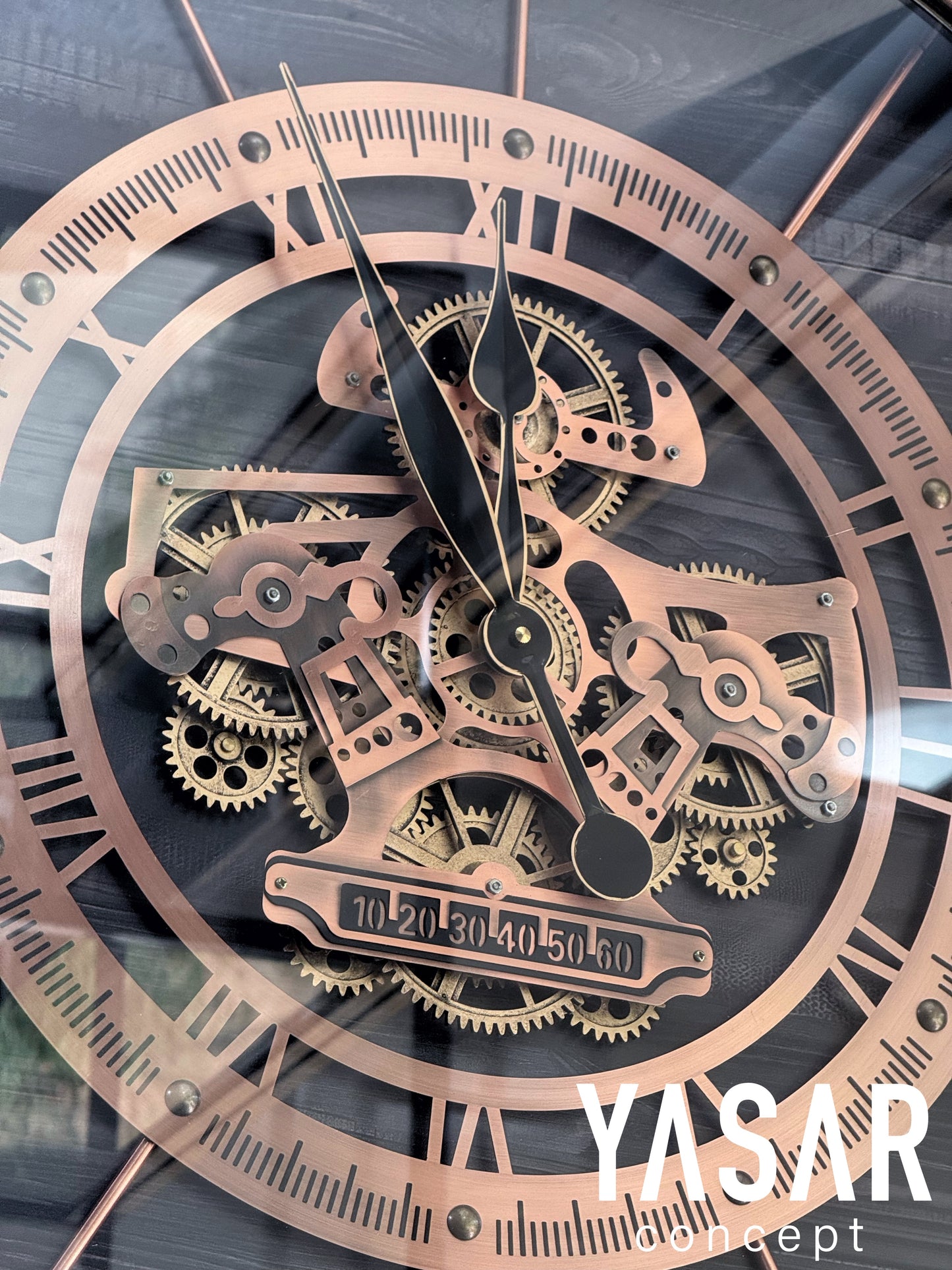 Velrosa Metal Çarklı Duvar Saati 70 Cm