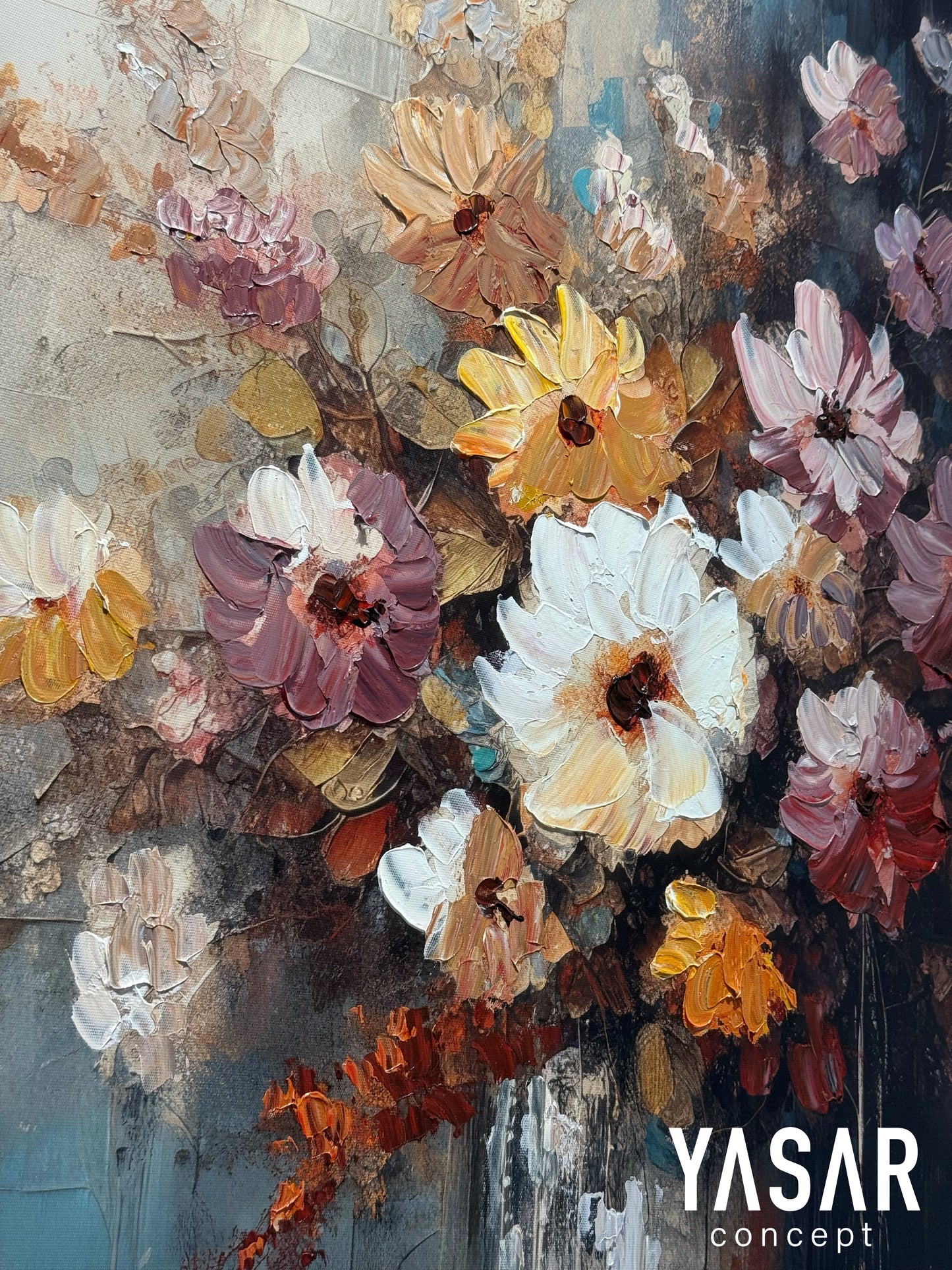 Bouquet Çiçekli Yağlı Boya Tablo