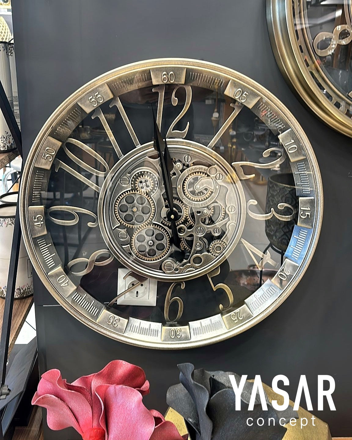 Viatempus Metal Çarklı Duvar Saati 55 Cm