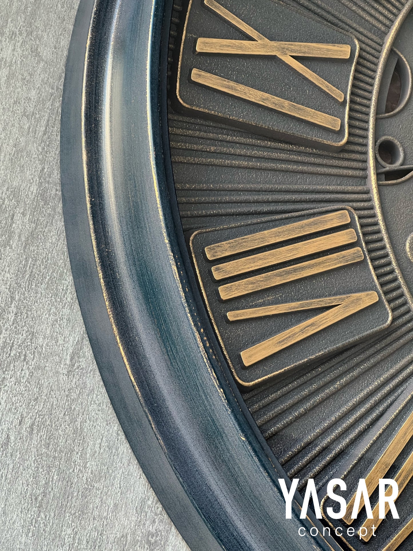 Rouage Metal Çarklı Duvar Saati 70 Cm