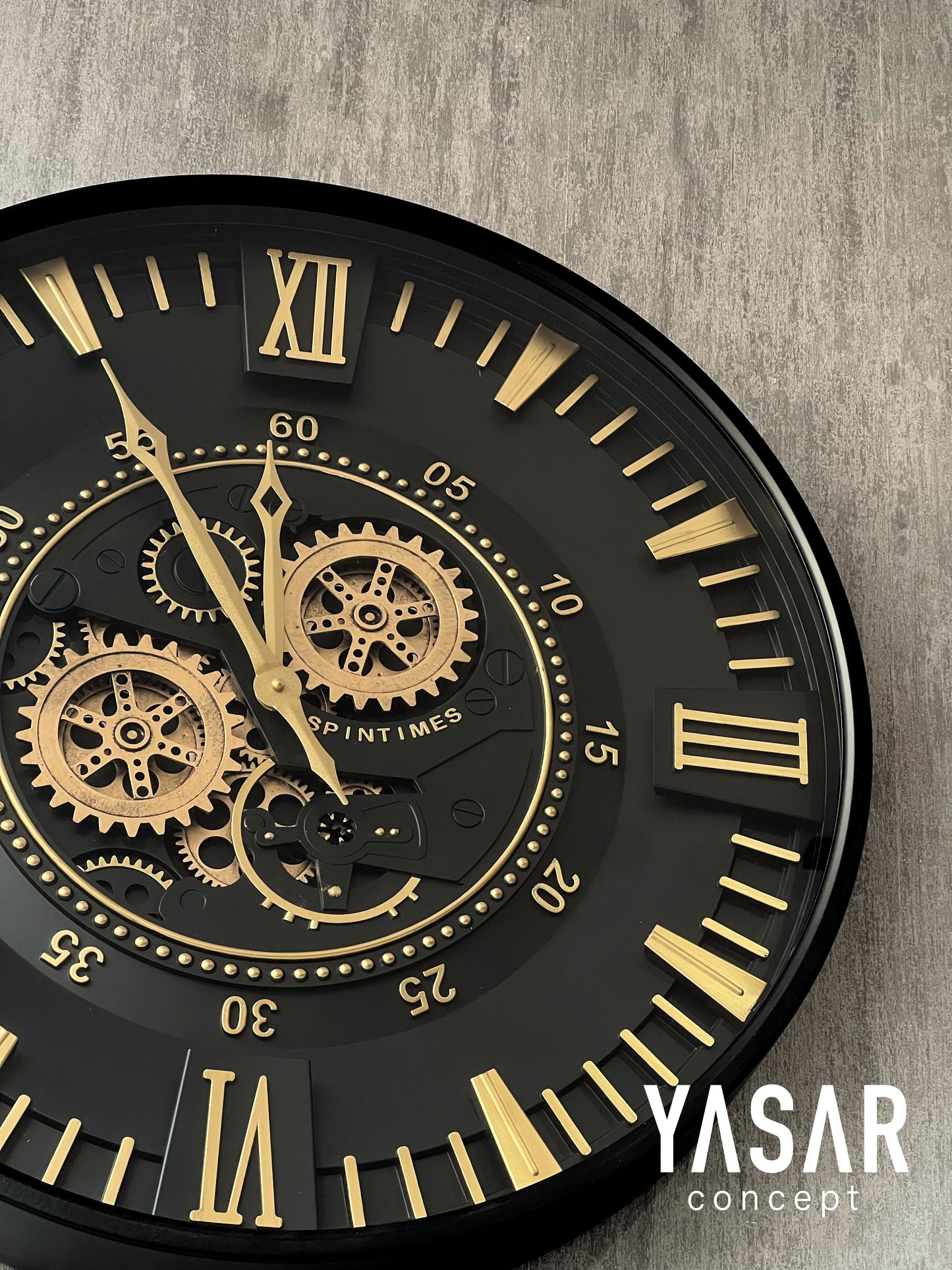 Blackgear Metal Çarklı Duvar Saati 60 Cm