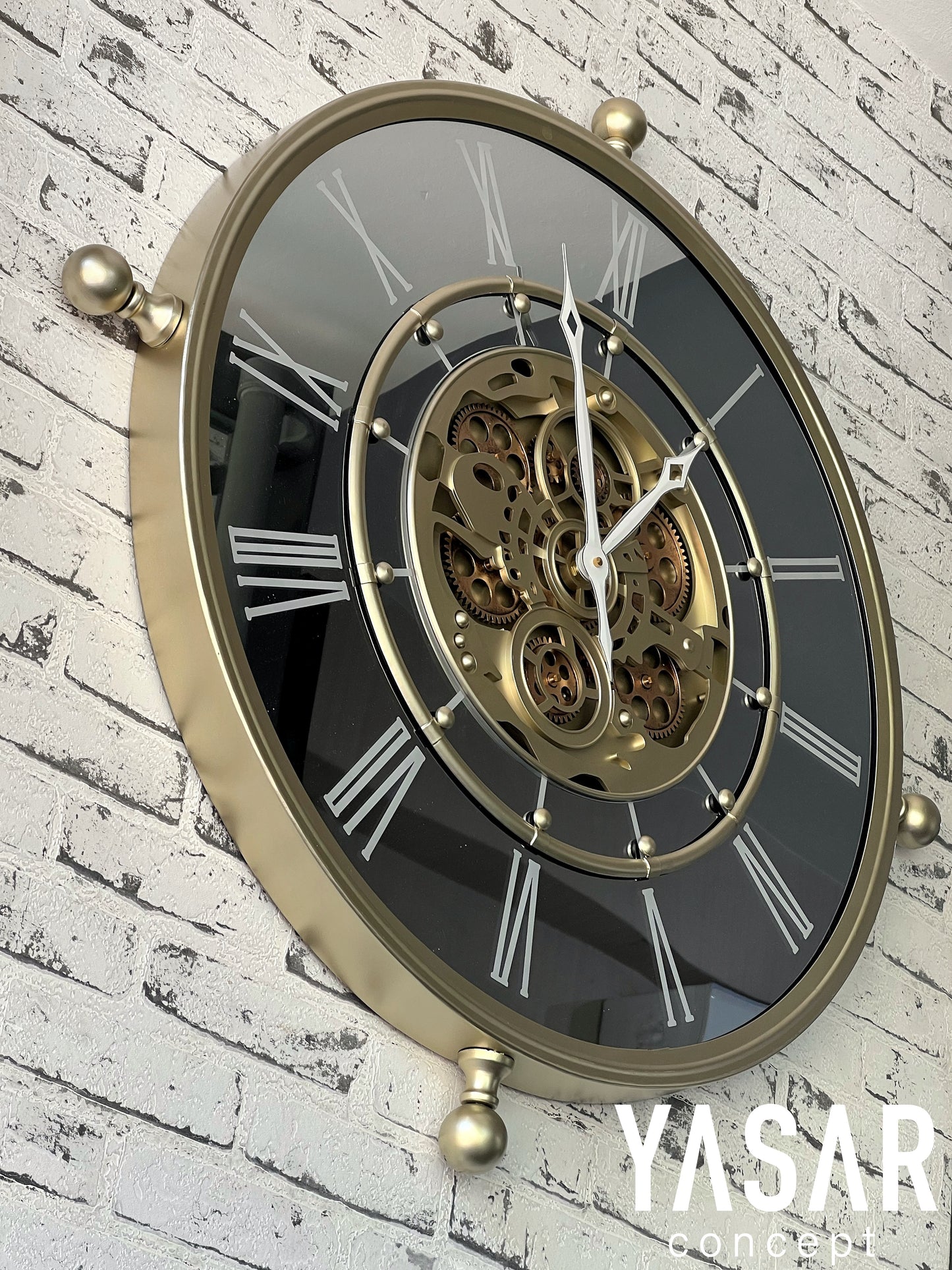 Clastron Metal Çarklı Duvar Saati 80 Cm