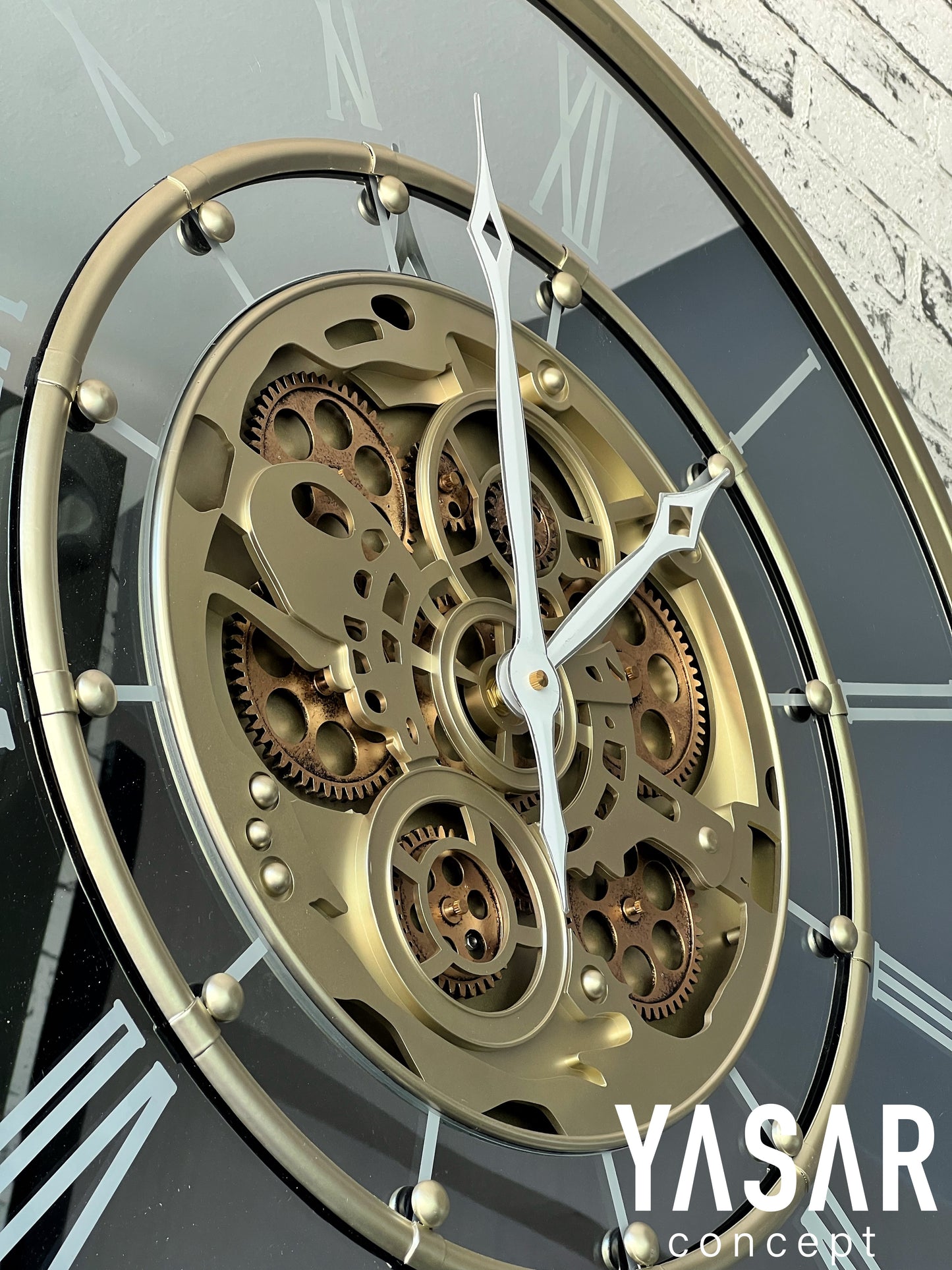 Clastron Metal Çarklı Duvar Saati 80 Cm